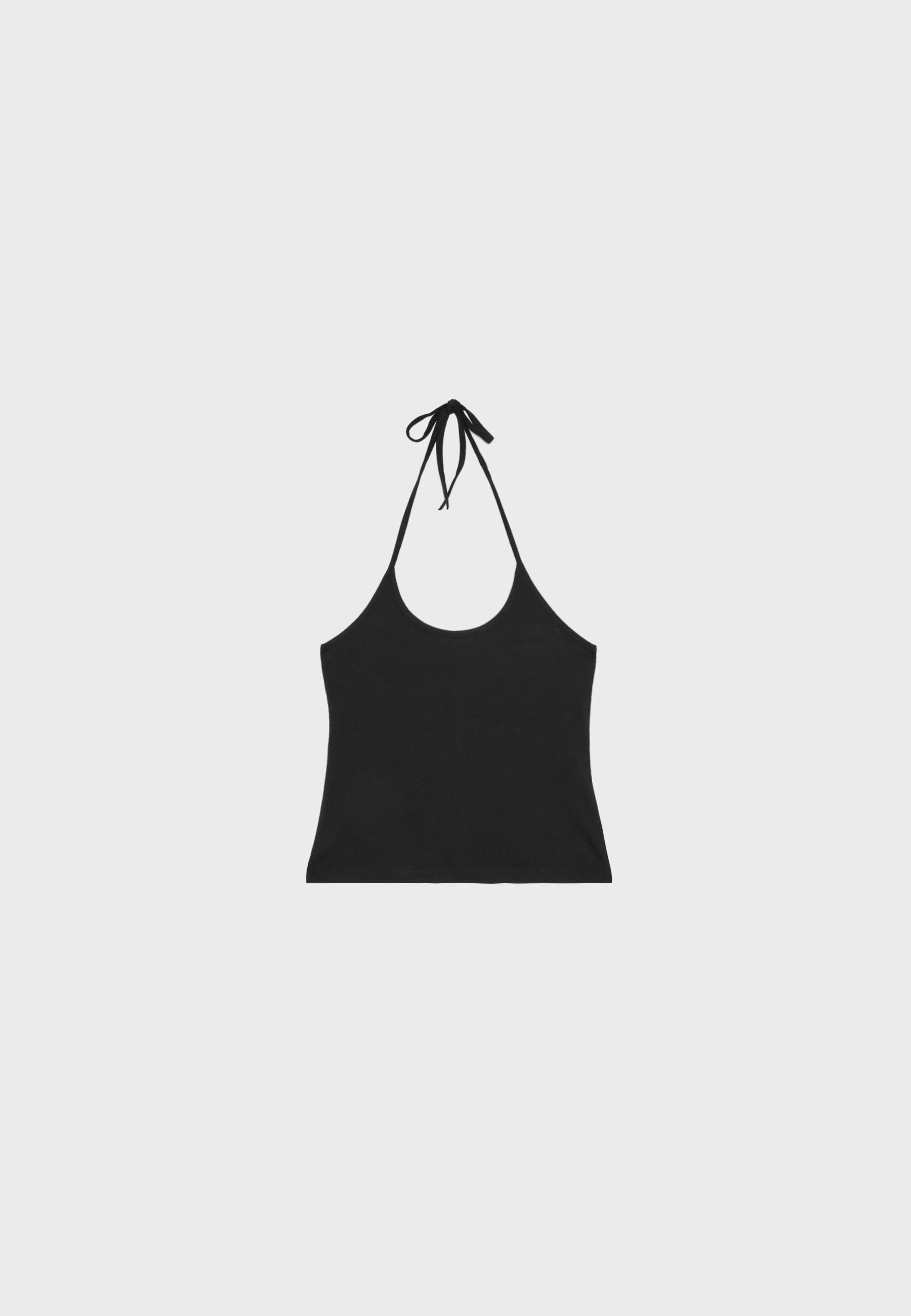 Knit halter top — Black