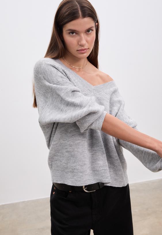 jersey cuello pico enfeltrado