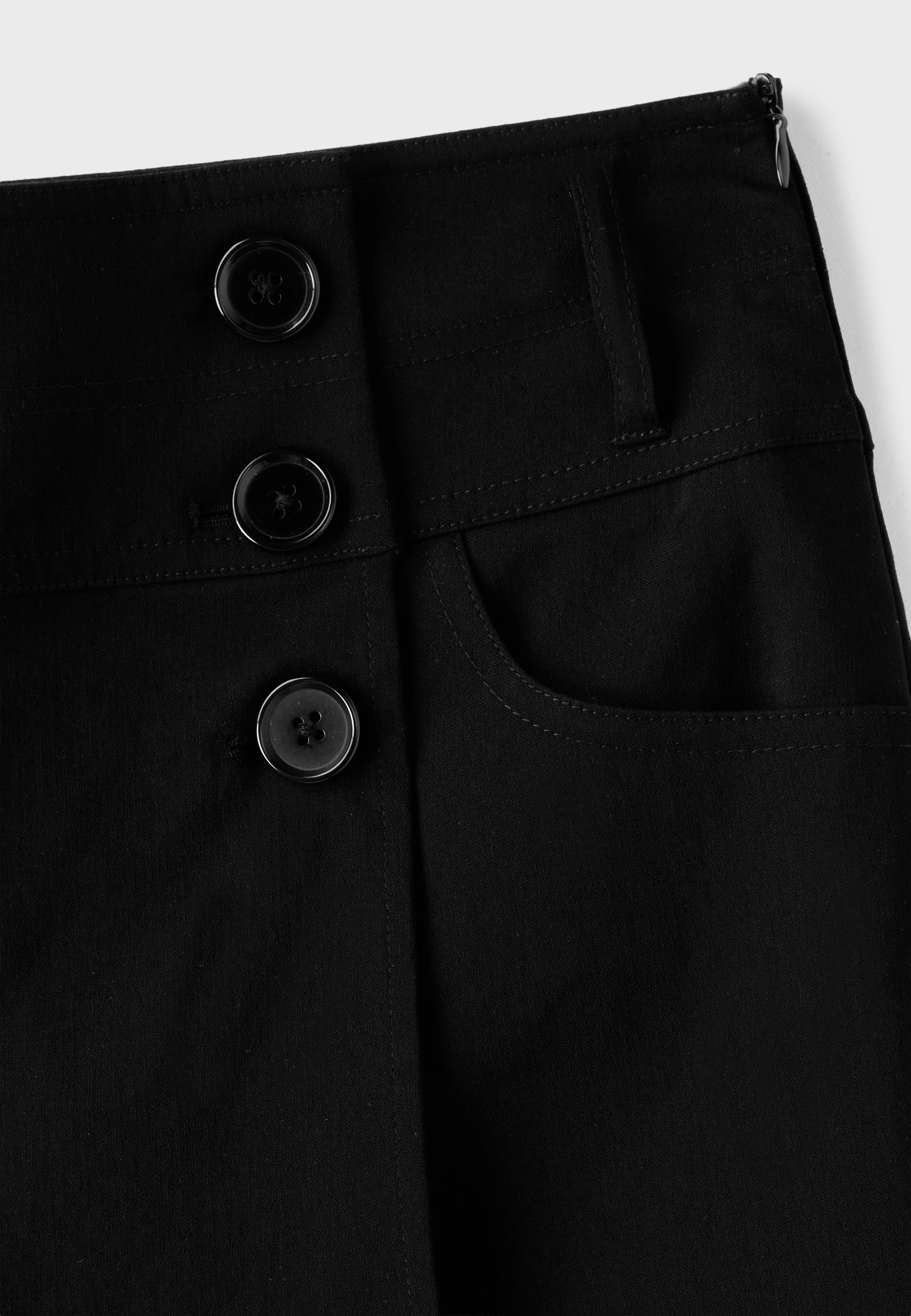 Bengaline button mini skirt — Black