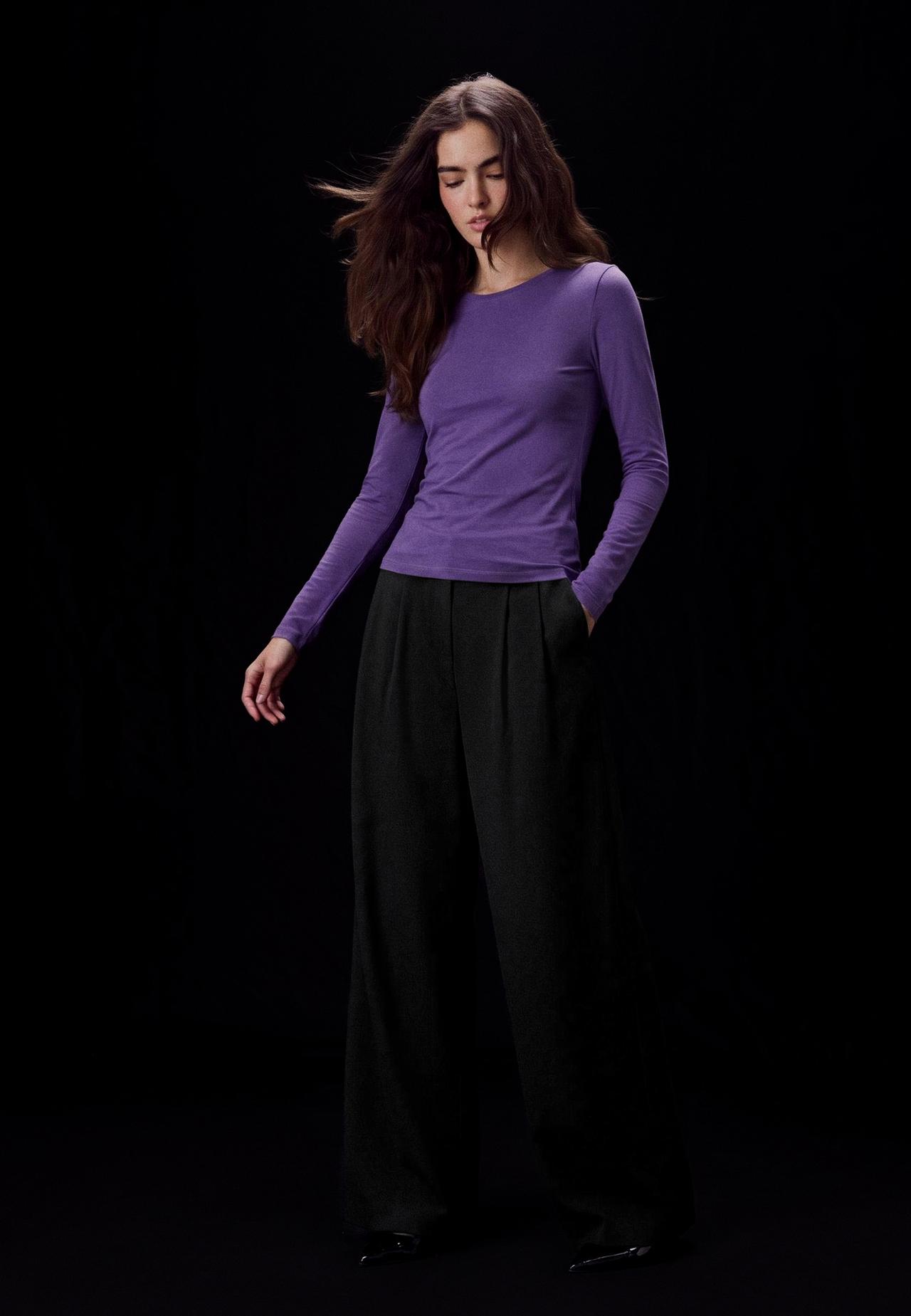 Supima® cotton long sleeve T-shirt — Lilac