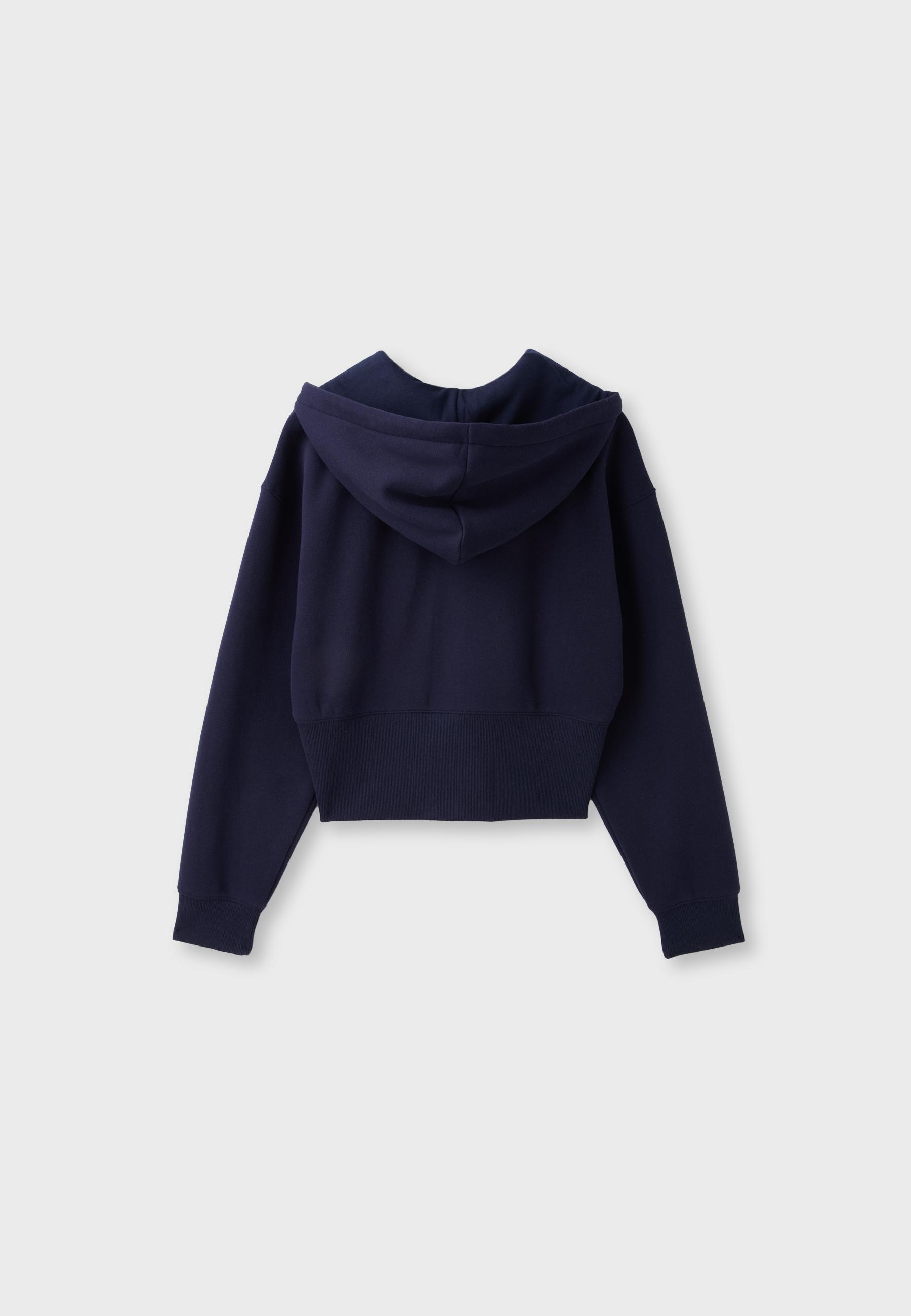 Zip-up hooded sweatshirt — Navy blue