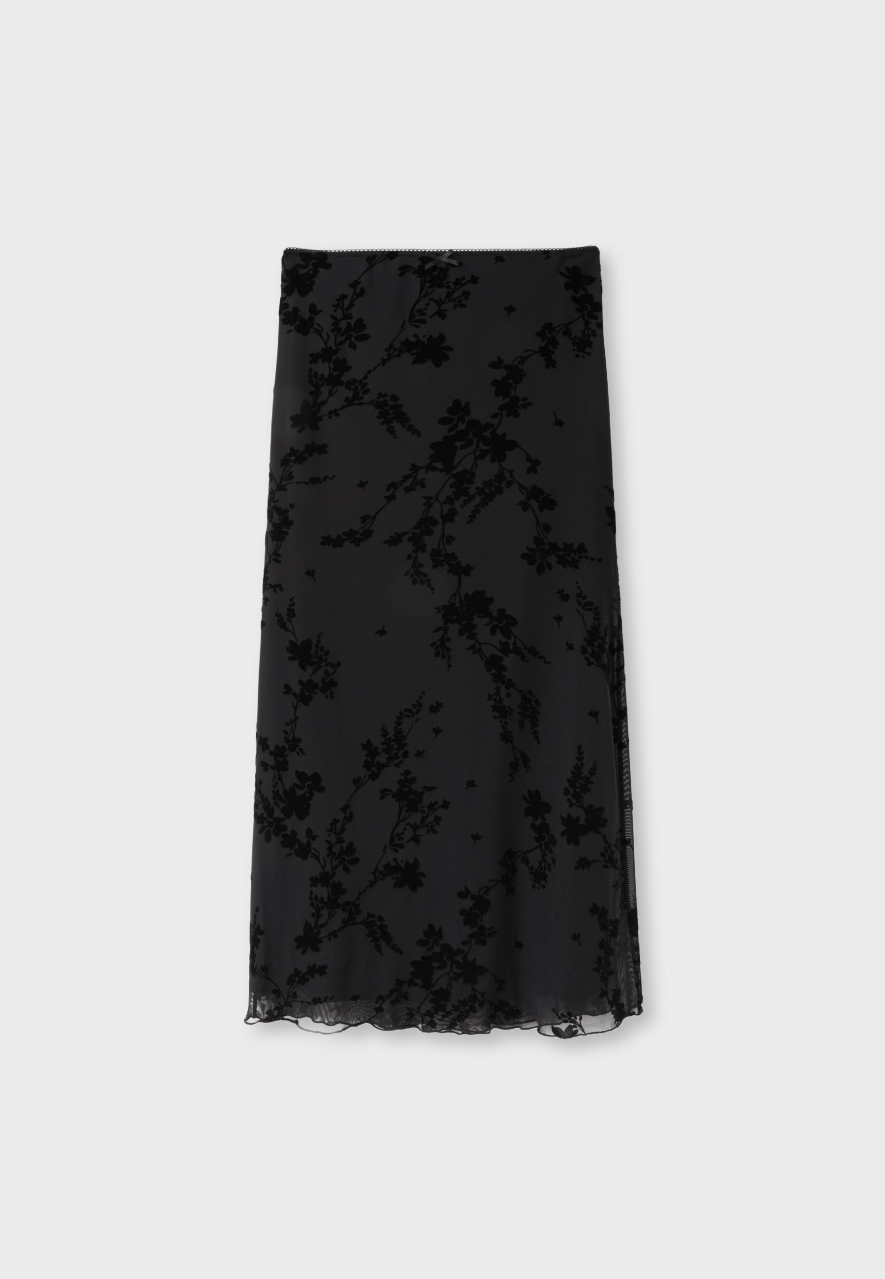 Straight tulle mini skirt — Black