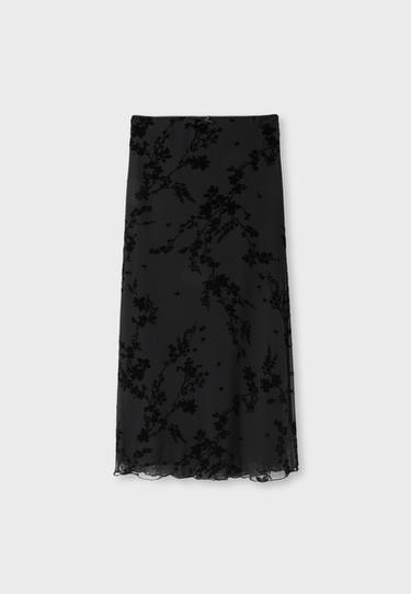 Straight tulle mini skirt — Black 7