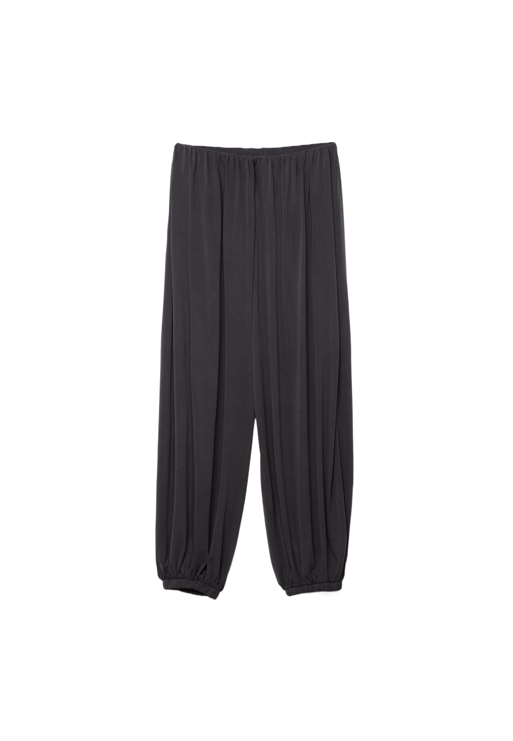 Soft-touch flowing balloon trousers — Dark grey
