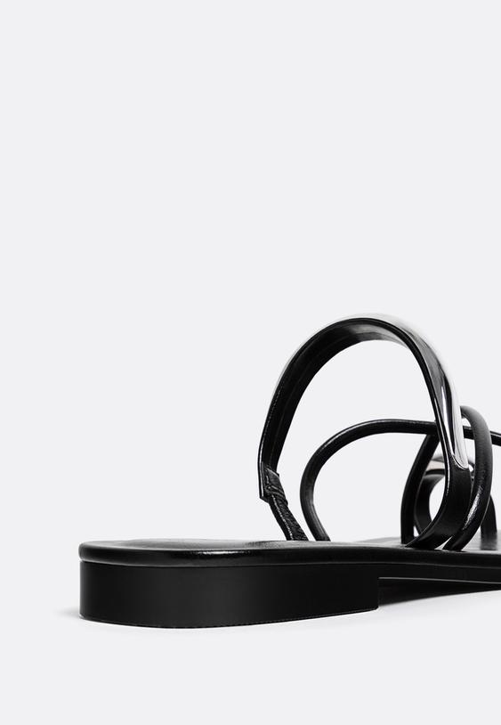 flat sandals with metal detail