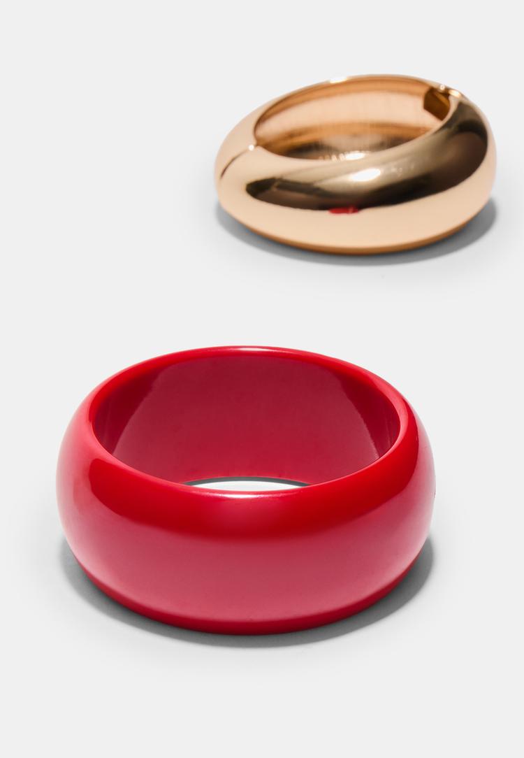 Stradivarius Σετ 2 Συνδυαστικά Βραχιόλια Κόκκινο Os φωτογραφία