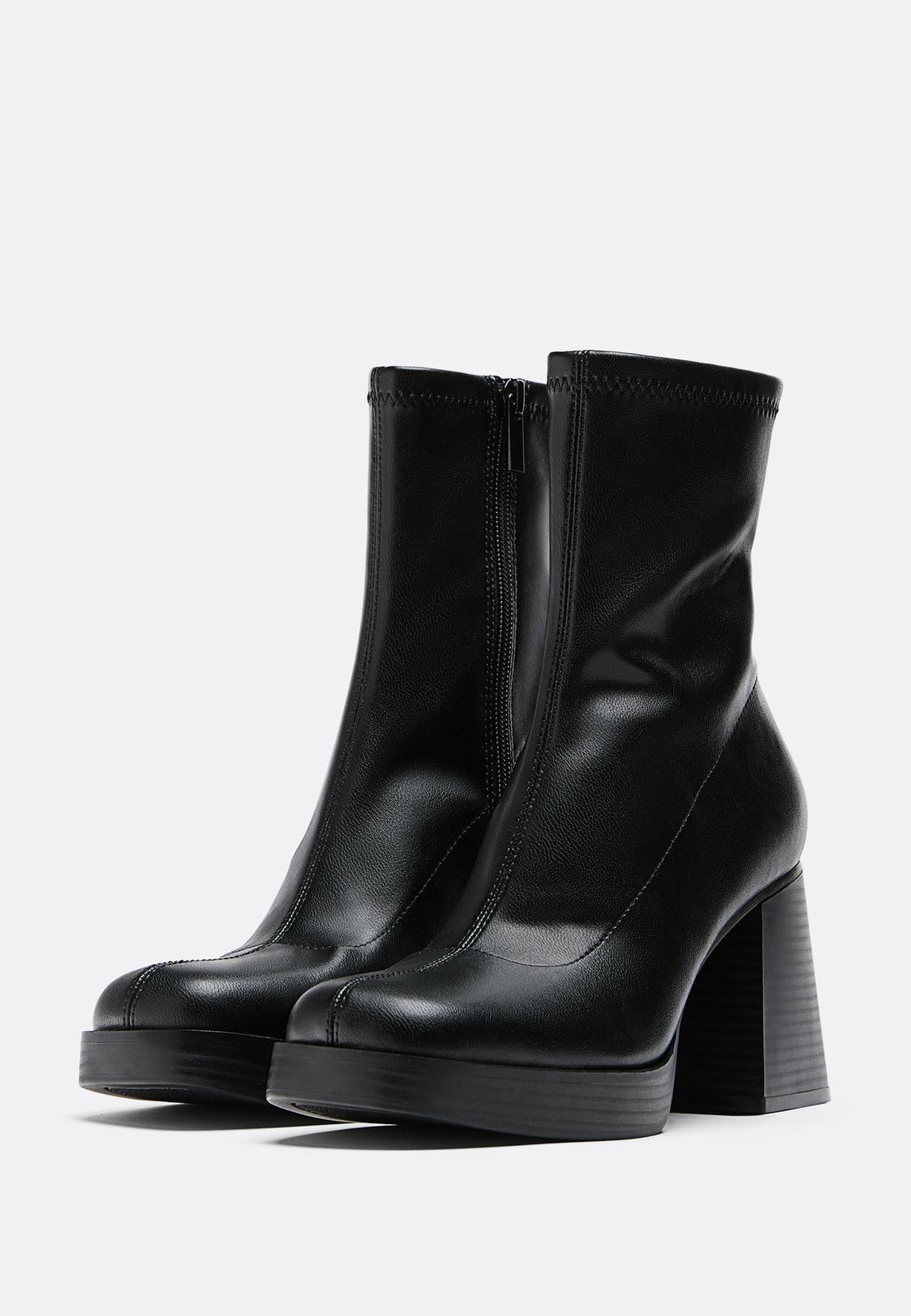 Platform heel ankle boots