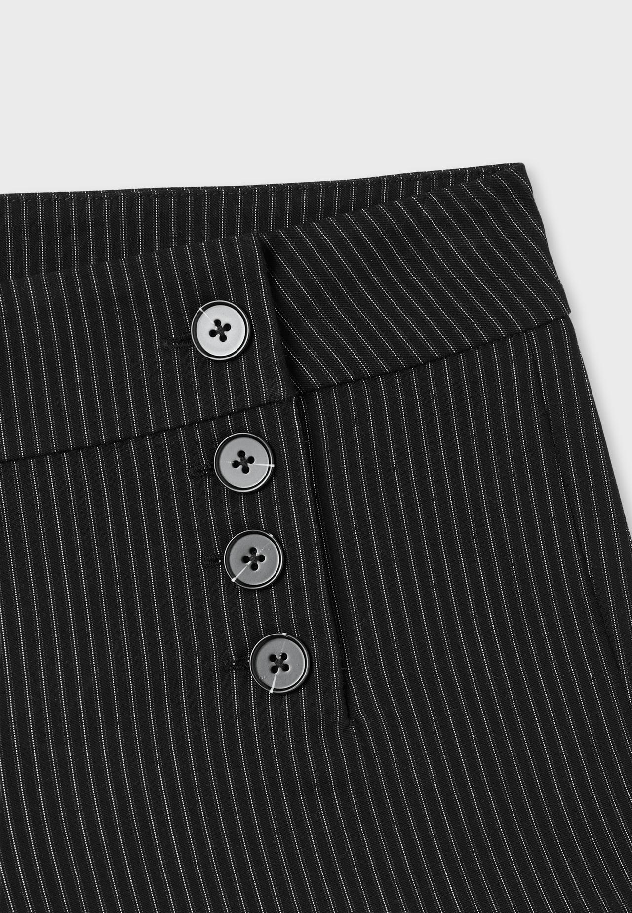 Striped bengaline shorts — Black