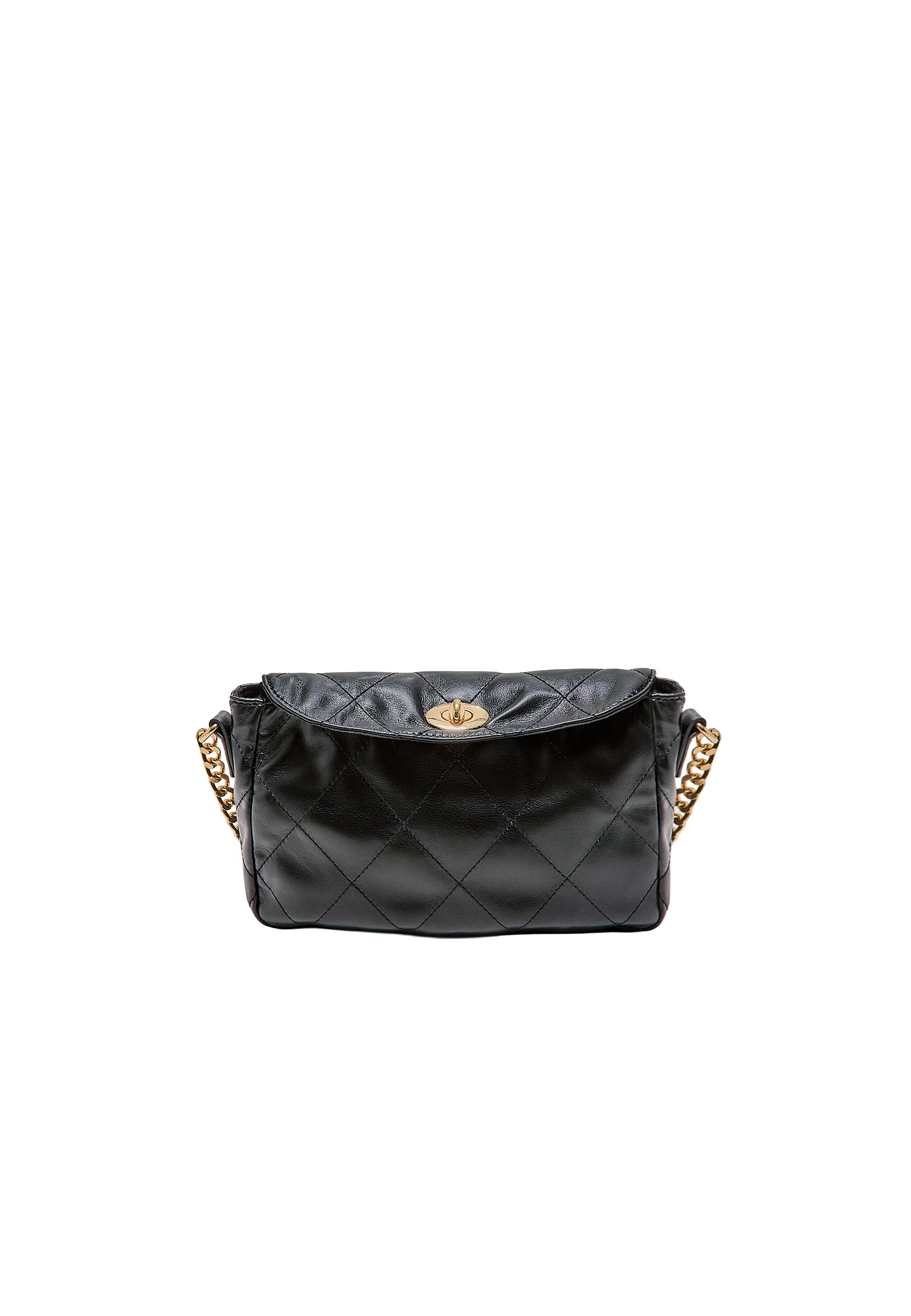 Quilted chain shoulder bag — Black