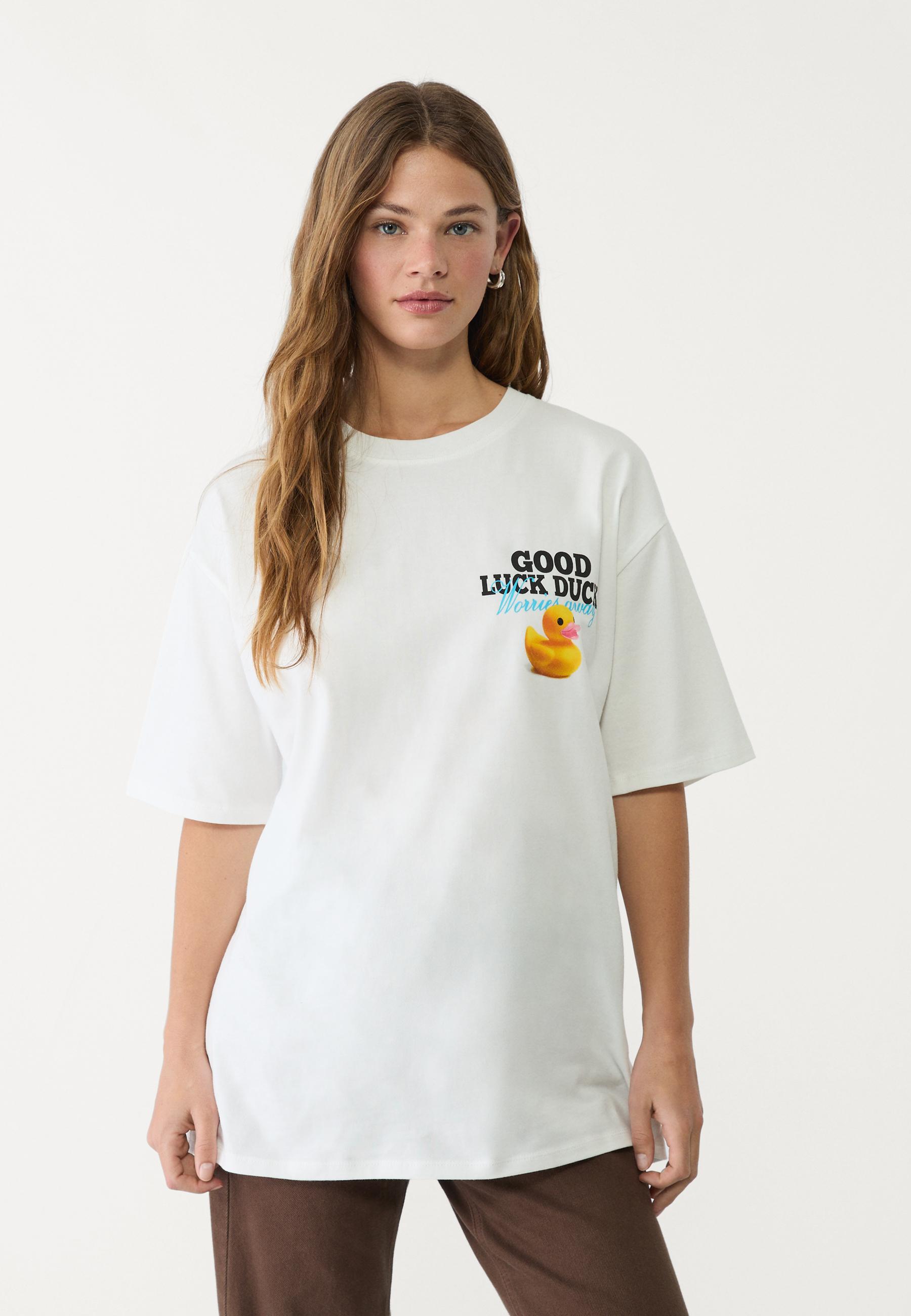 Oversize heavy cotton duckling T-shirt - Women's fashion