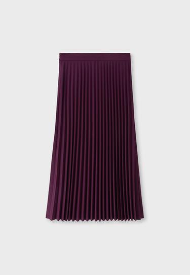 Pleated maxi skirt — AUBERGINE 7