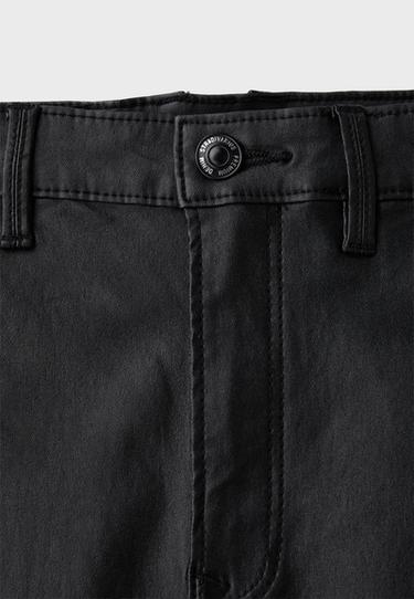 Waxed-effect high-waist trousers — Black 9