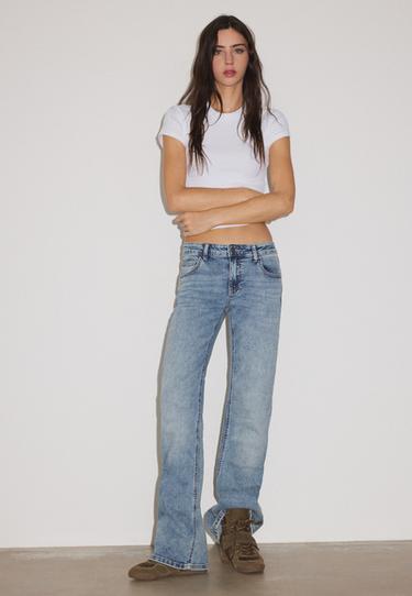 Low-rise bell bottom jeans — MEDIUM BLUE DENIM 1