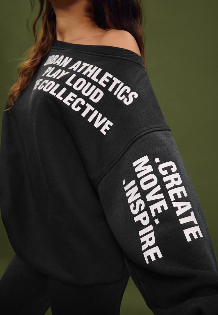 ykanms gorunumlu baskl sweatshirt