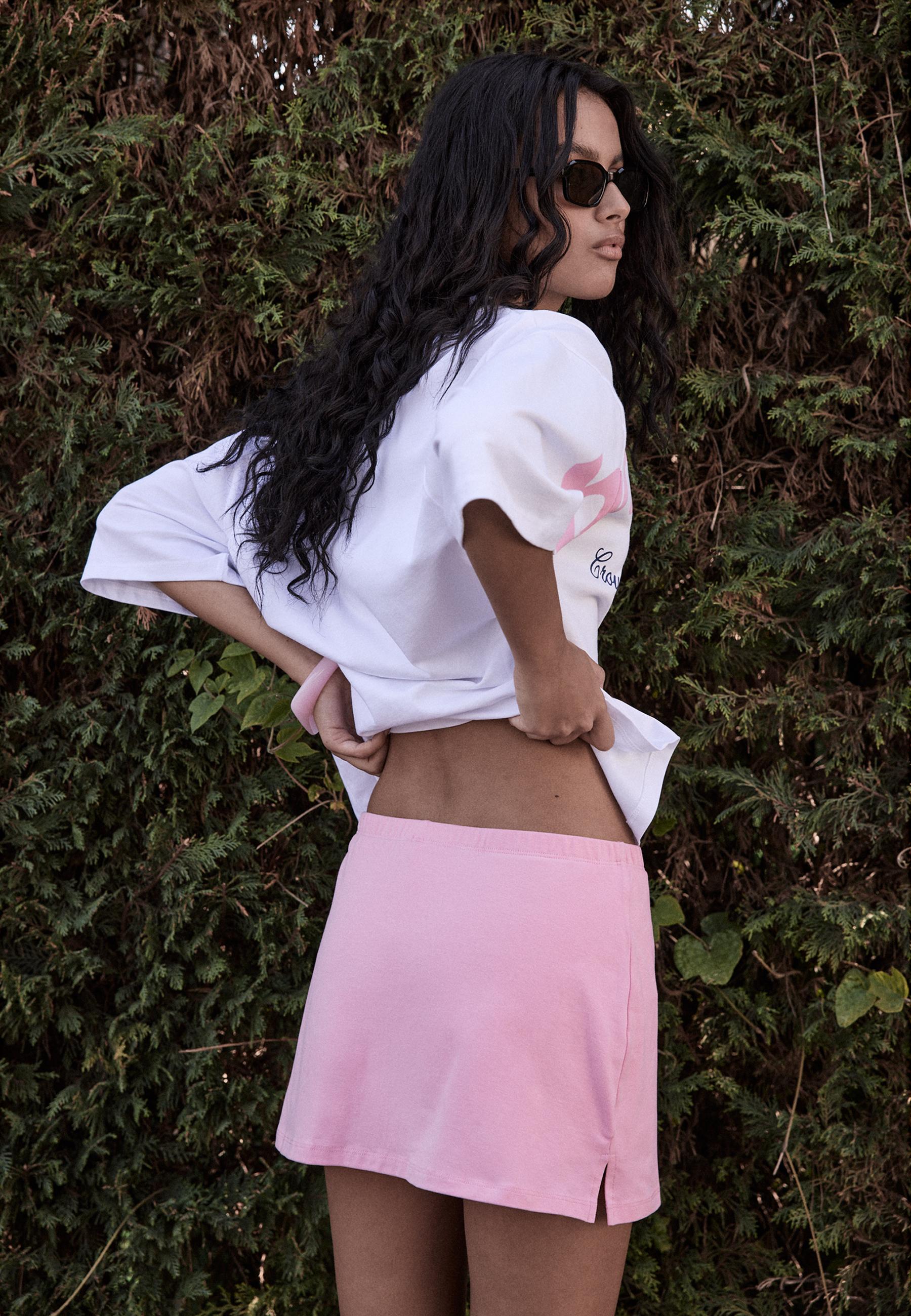 Basic knit skort — Bubblegum pink