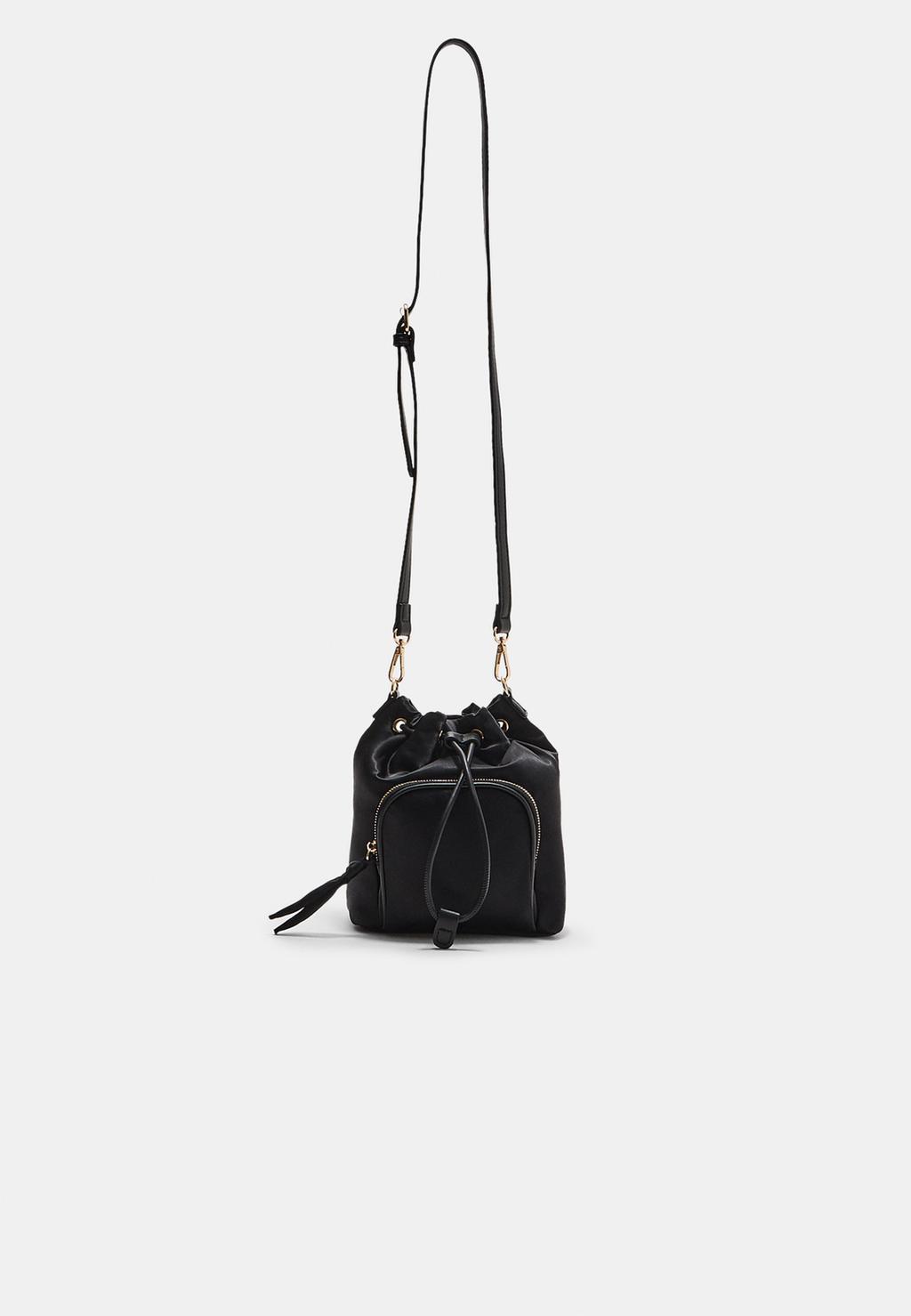 Fabric crossbody bucket bag