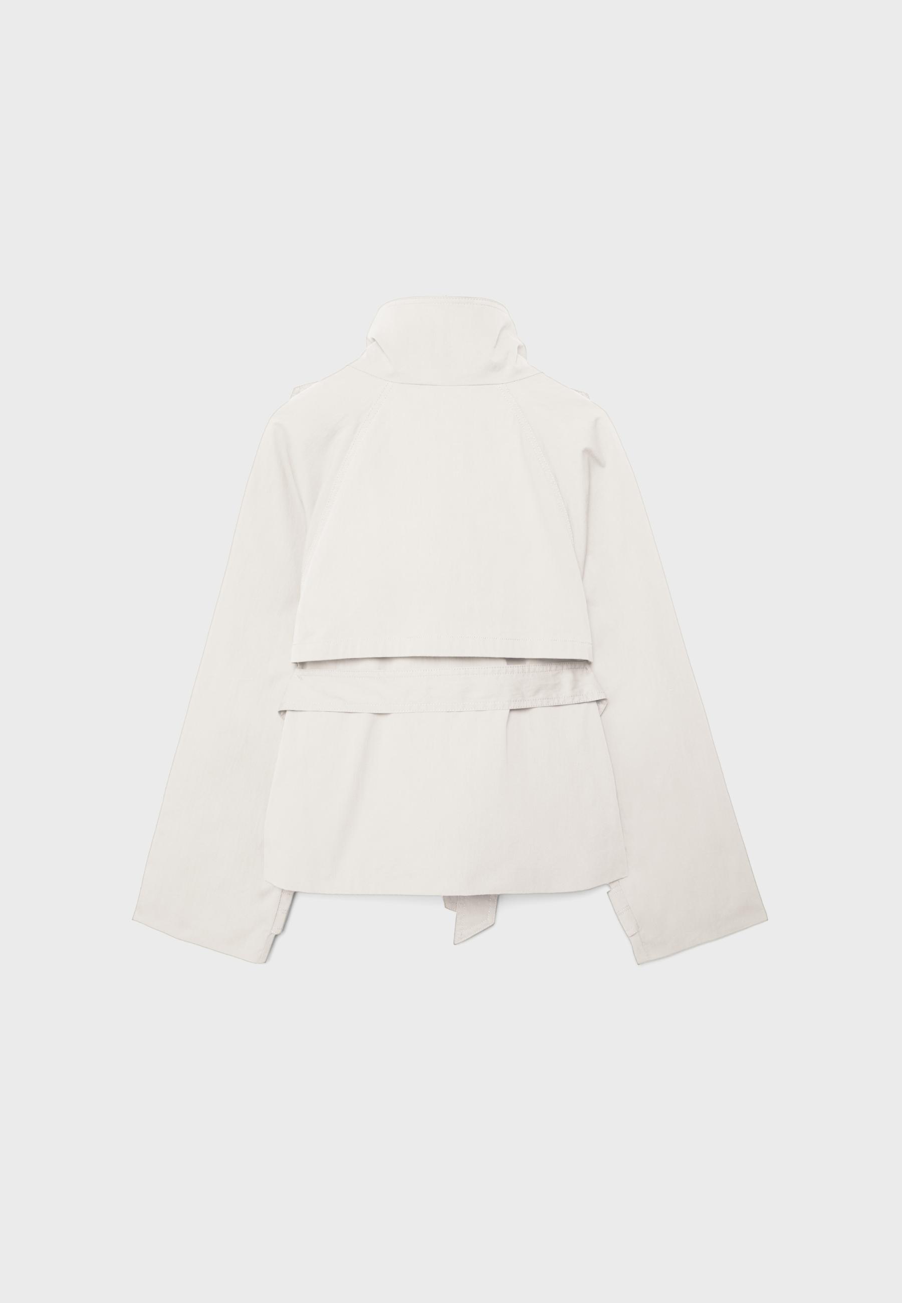 High-neck trench coat with belt — Ice