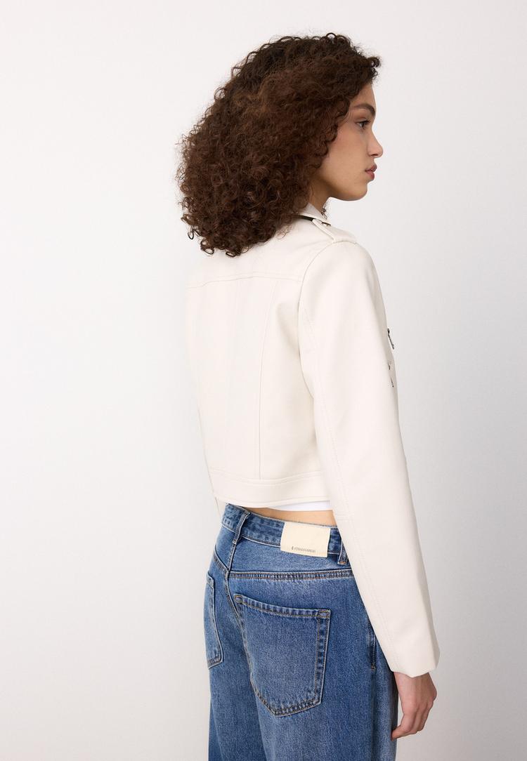 blusao biker com cinto de polipele