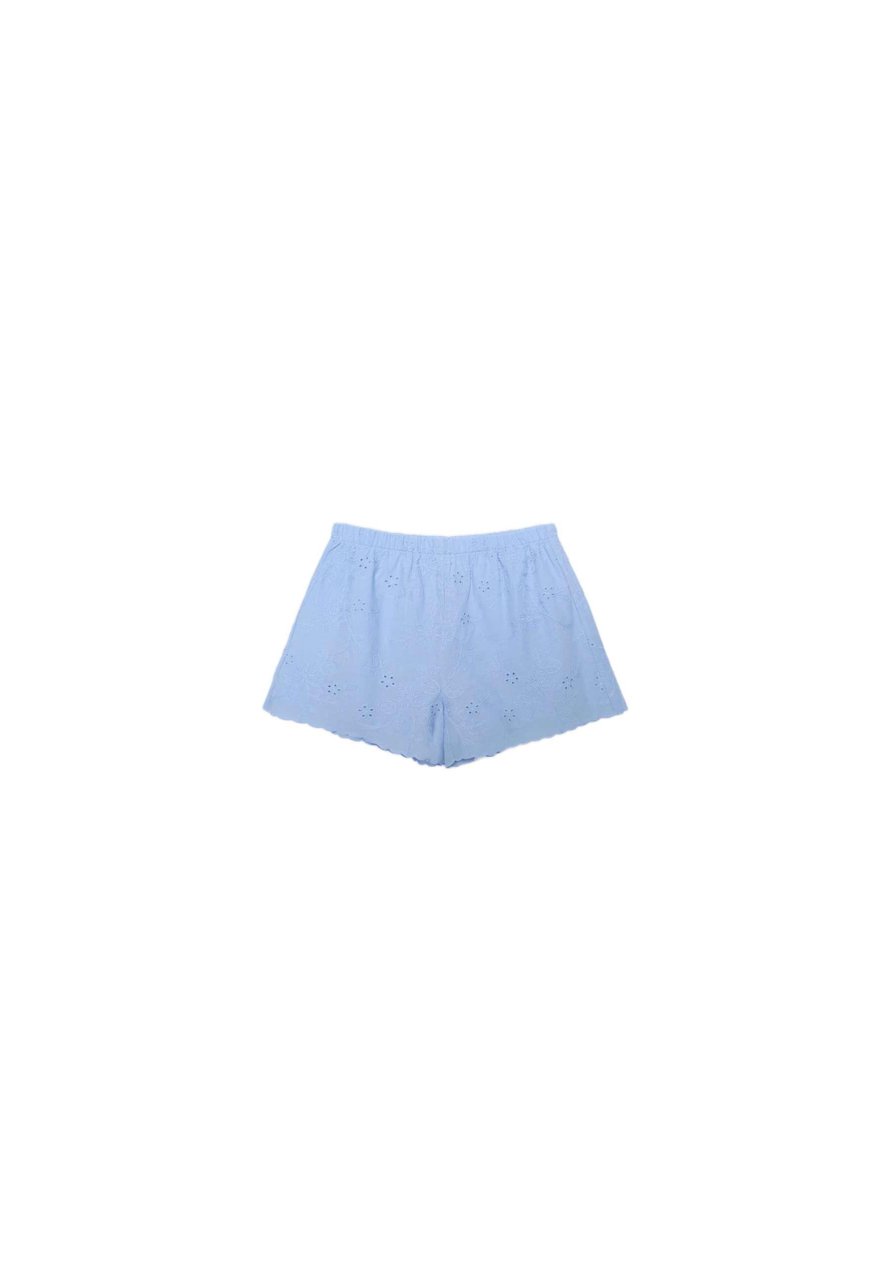 Embroidered shorts — Blue