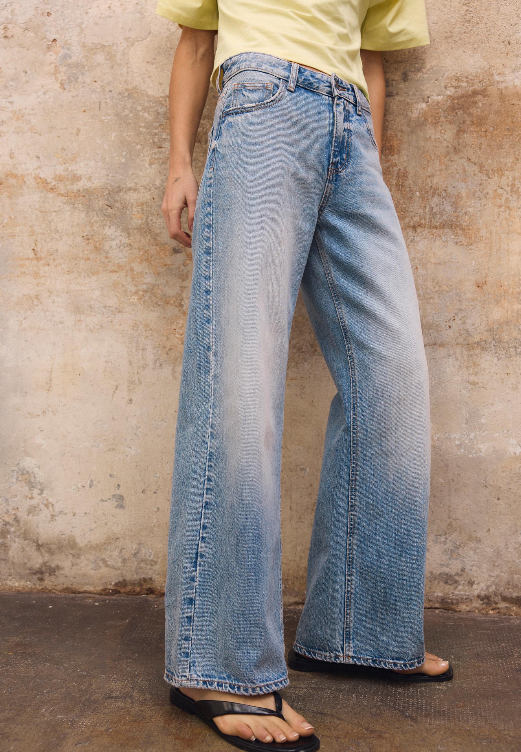 Wide-leg jeans — MEDIUM LIGHT BLUE DENIM