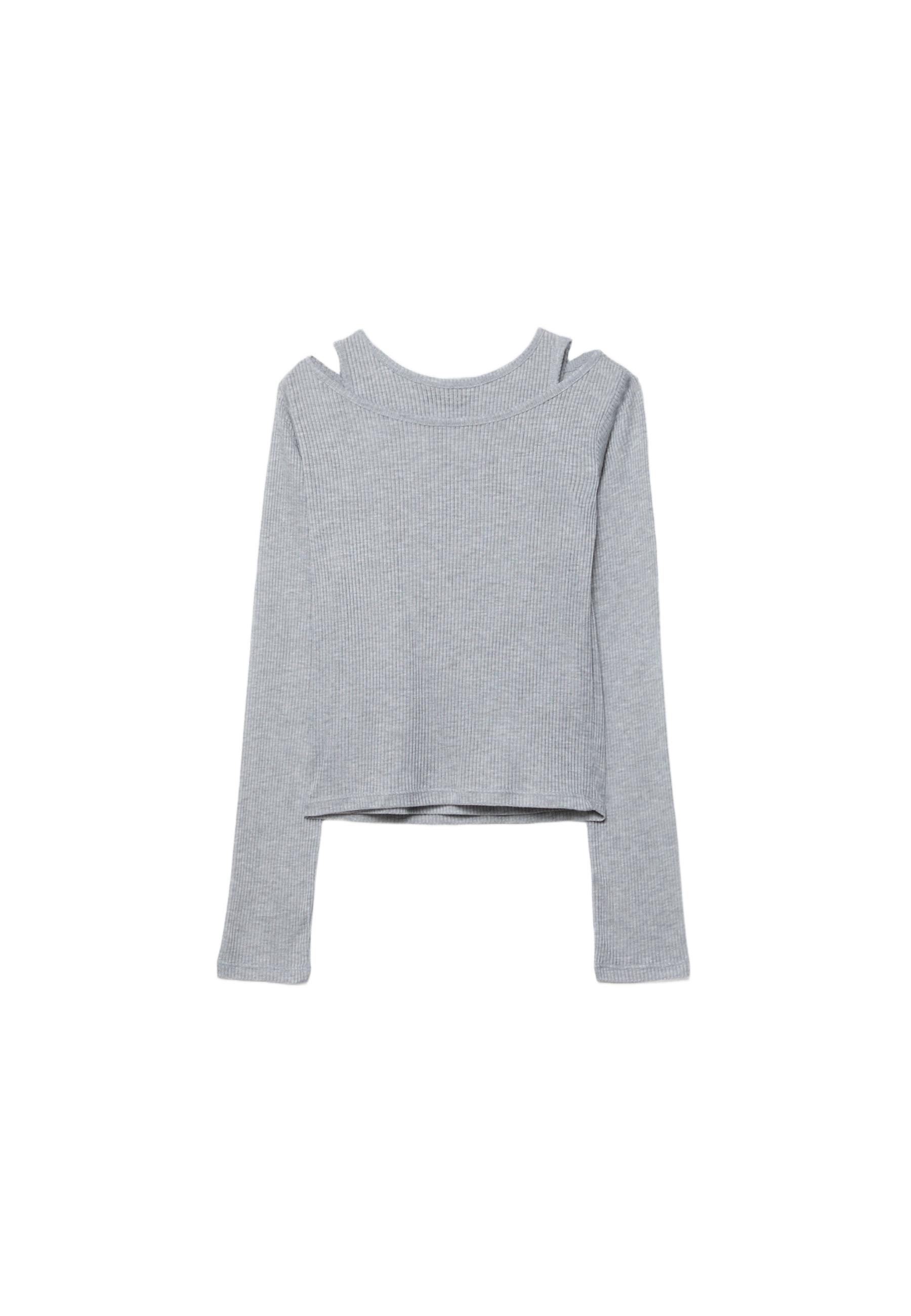 Double-layer T-shirt — Grey melange