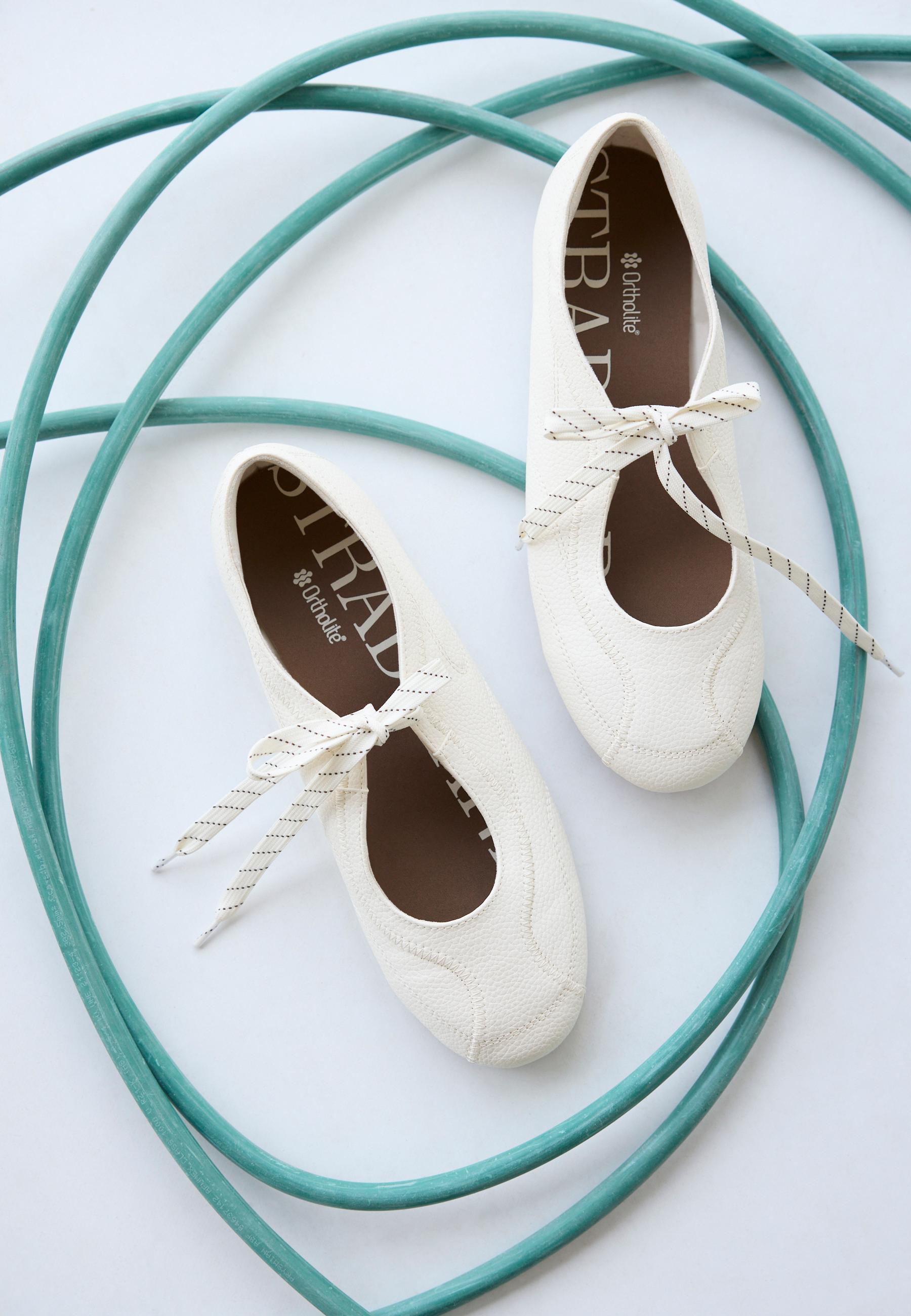 Bow sneaker ballet flats — WHITE
