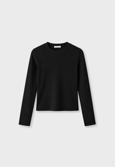 Long sleeve round neck T-shirt — Black 7