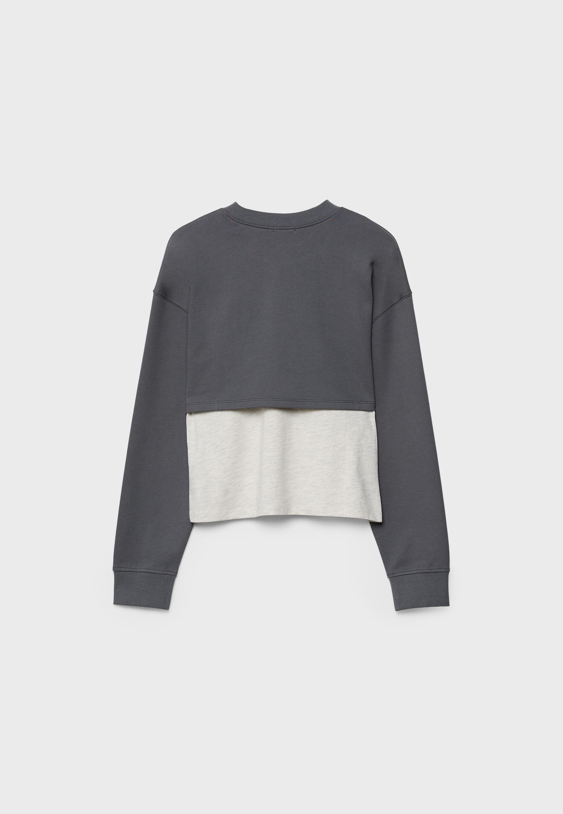 Combined embroidered sweatshirt — Dark grey