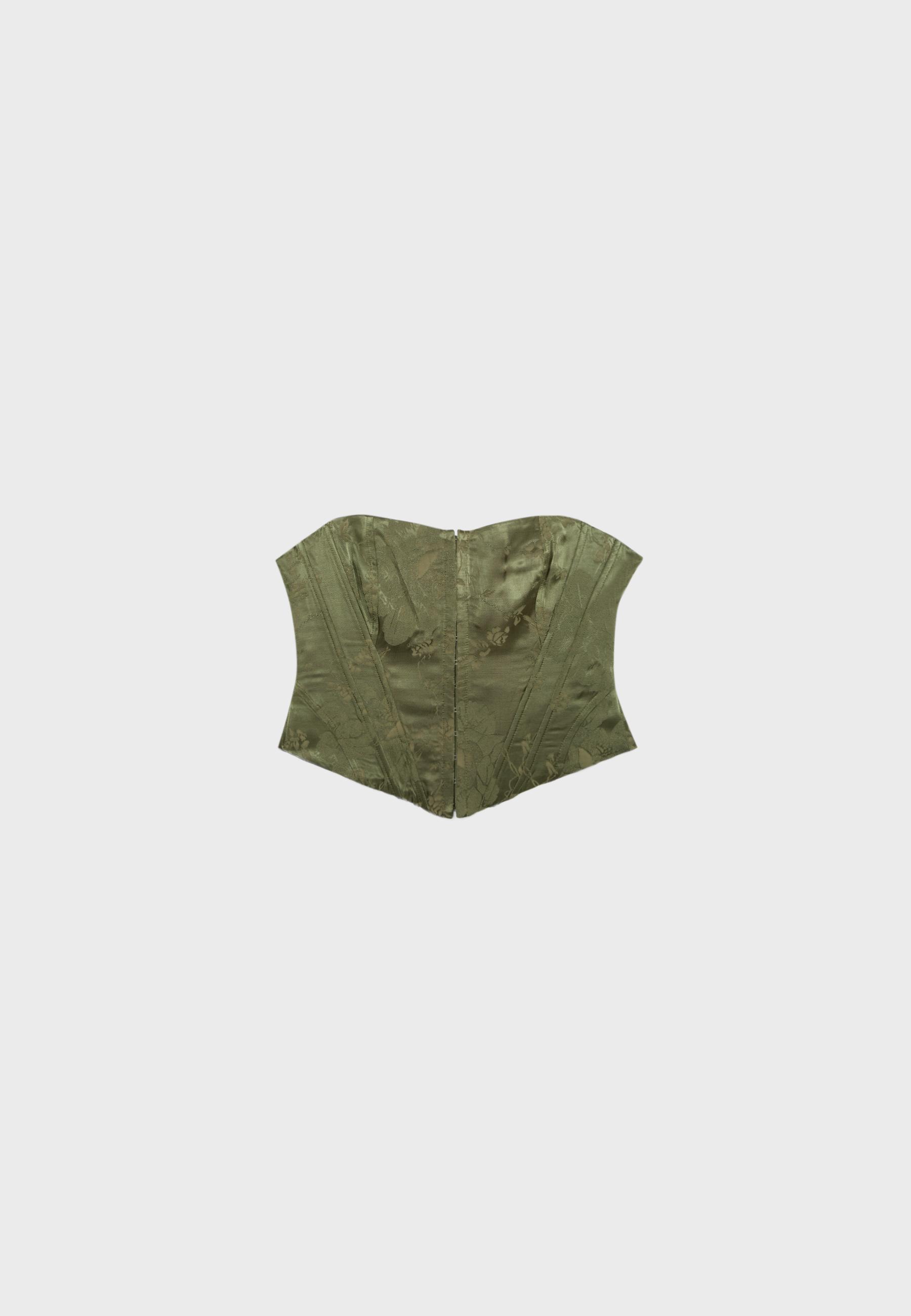 Lace-up corset — Khaki