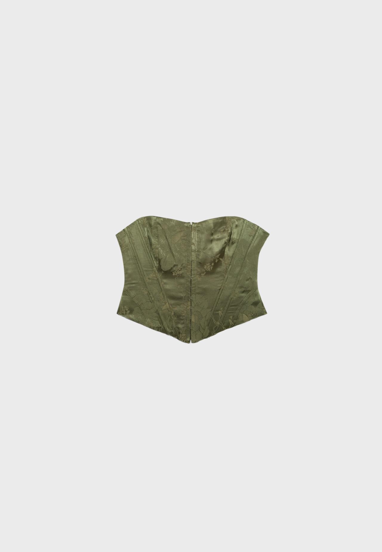 Lace-up corset — Khaki