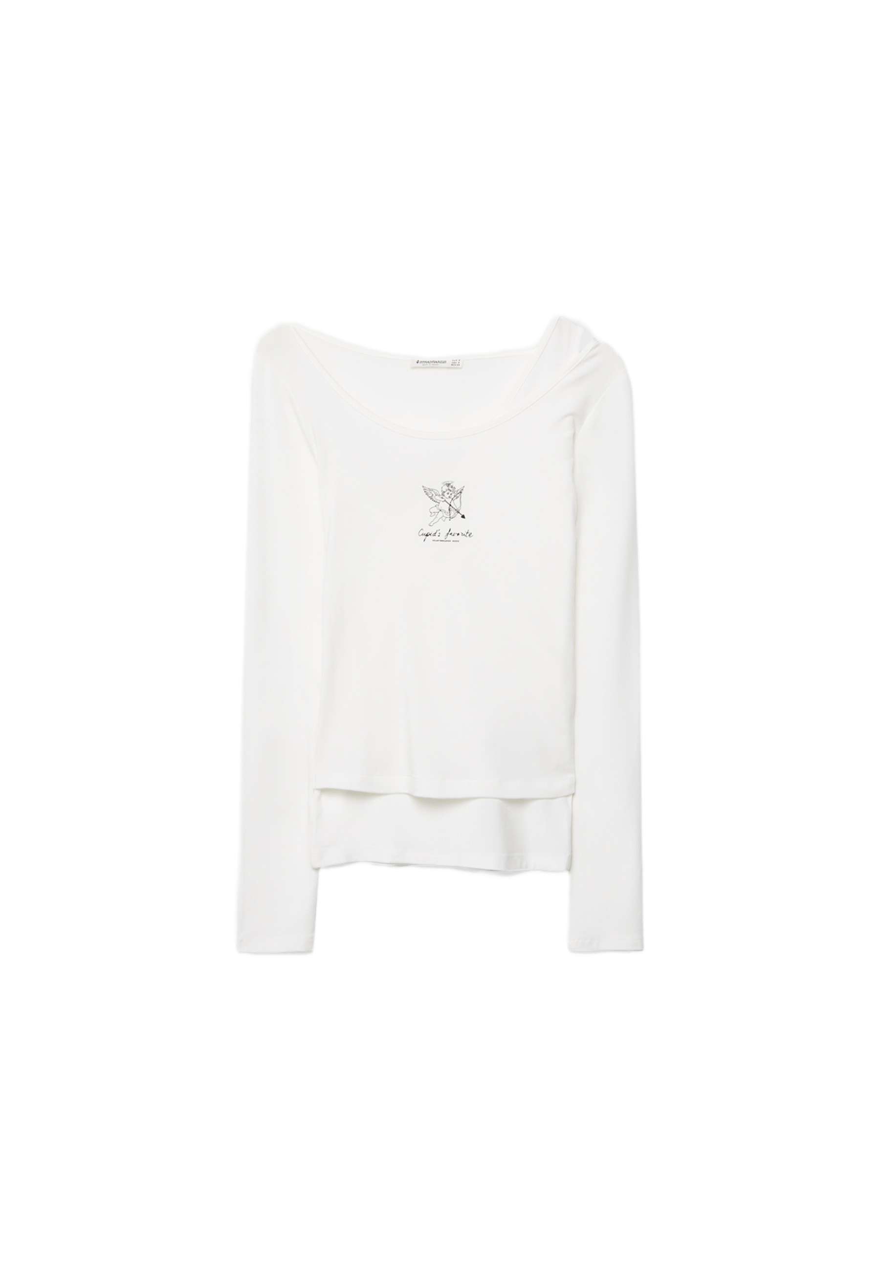 Double cherub print T-shirt — Ecru