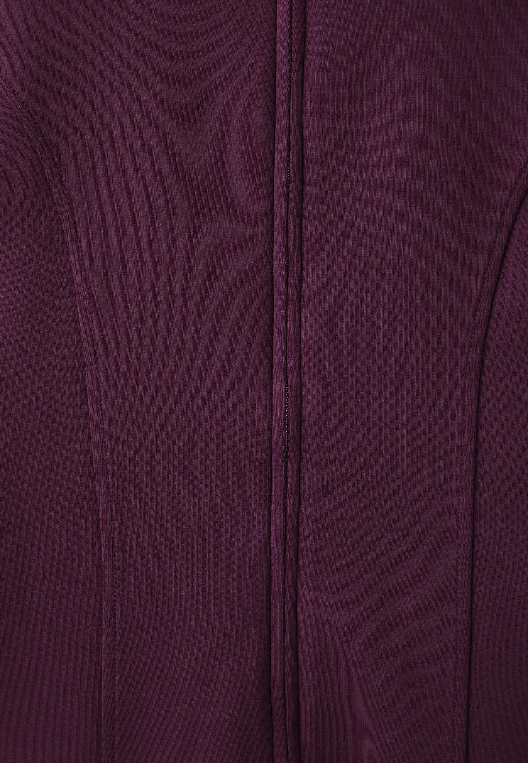 Soft-touch fitted zip-up sweatshirt — Dark purple