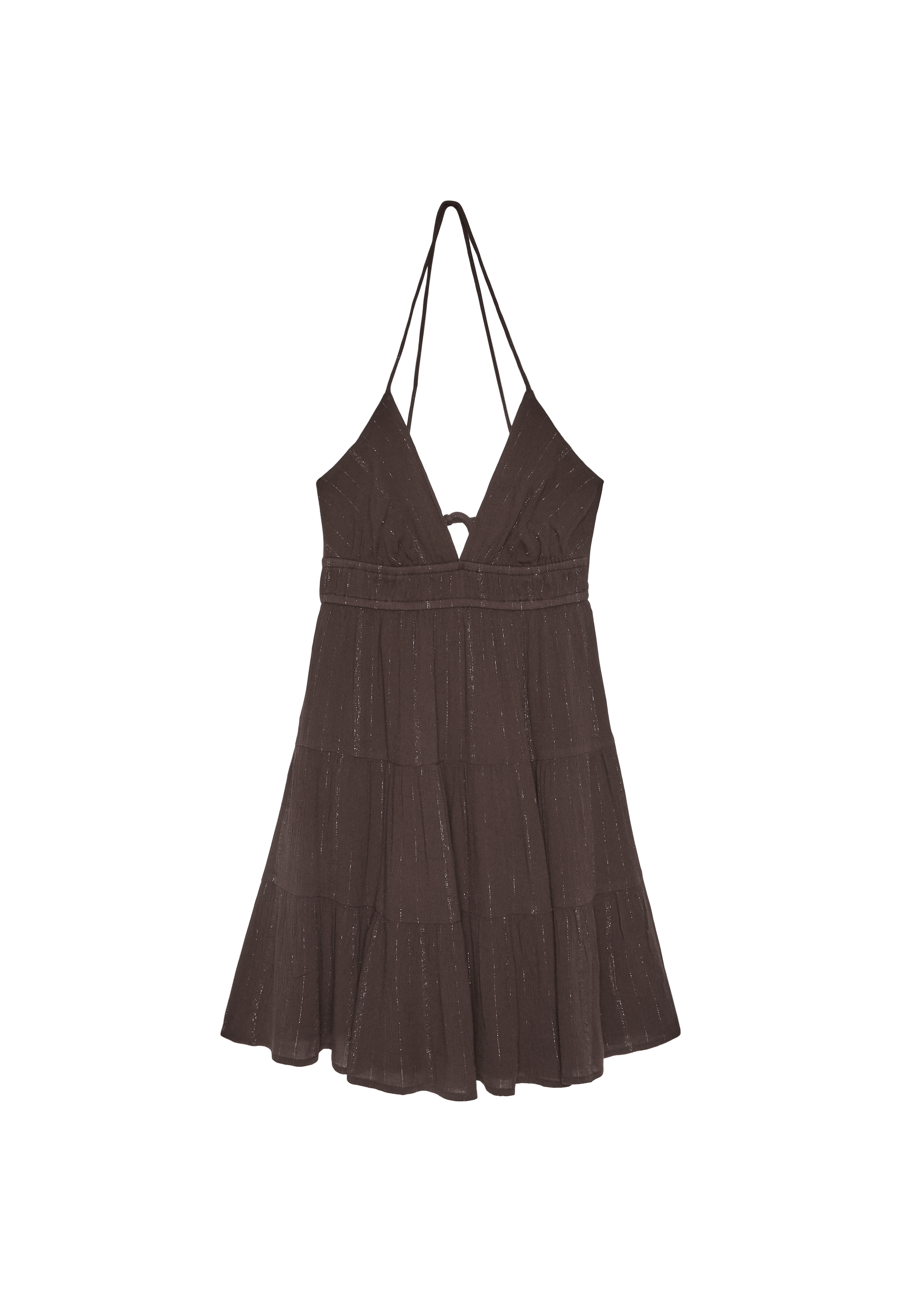 Short dress with open back — Brown