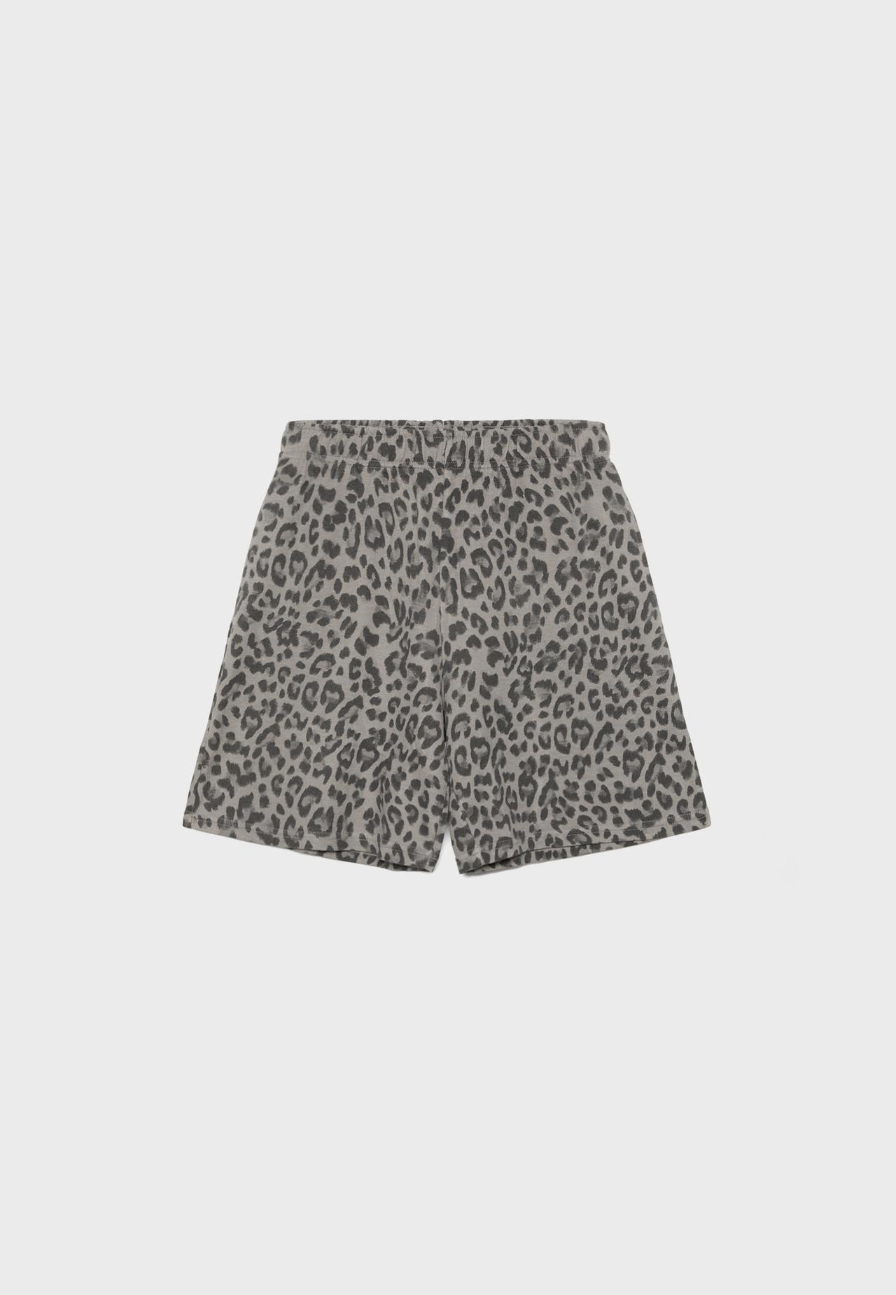 Printed plush Bermuda shorts — Mid grey