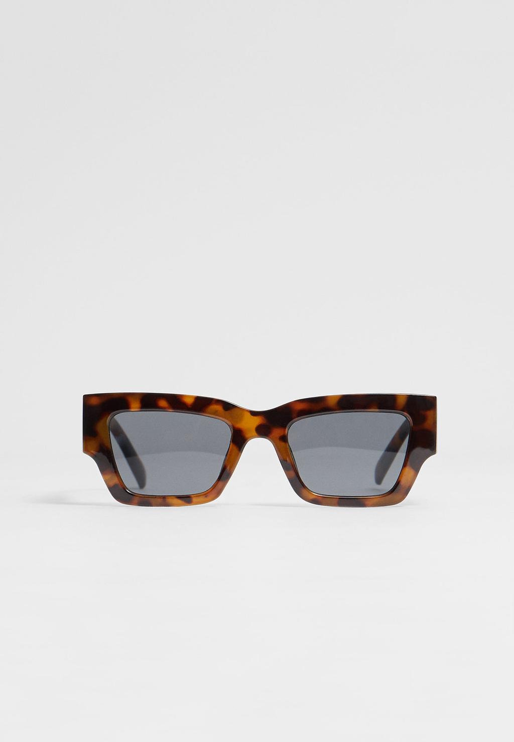 Lunettes de soleil carrées écaille