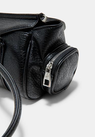 Elongated shoulder bag with pockets — Black 5