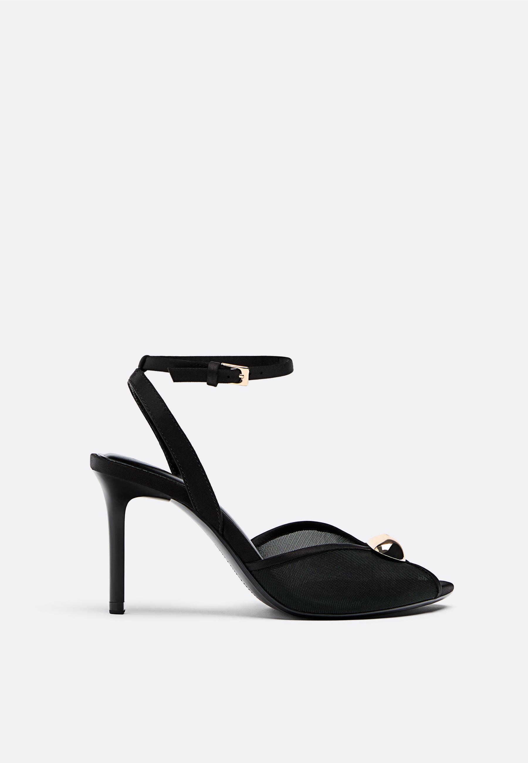 Sexy sandalen-sandaletten met hoge hak en strass steentjes zwart - Sandaletten