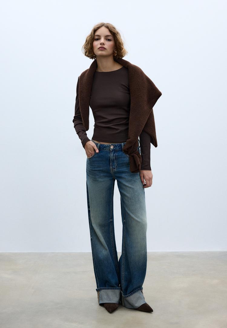 basic t shirt met lange mouw