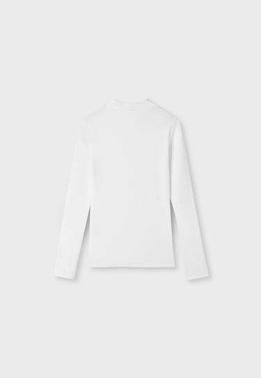 Basic funnel neck T-shirt — Ecru 8