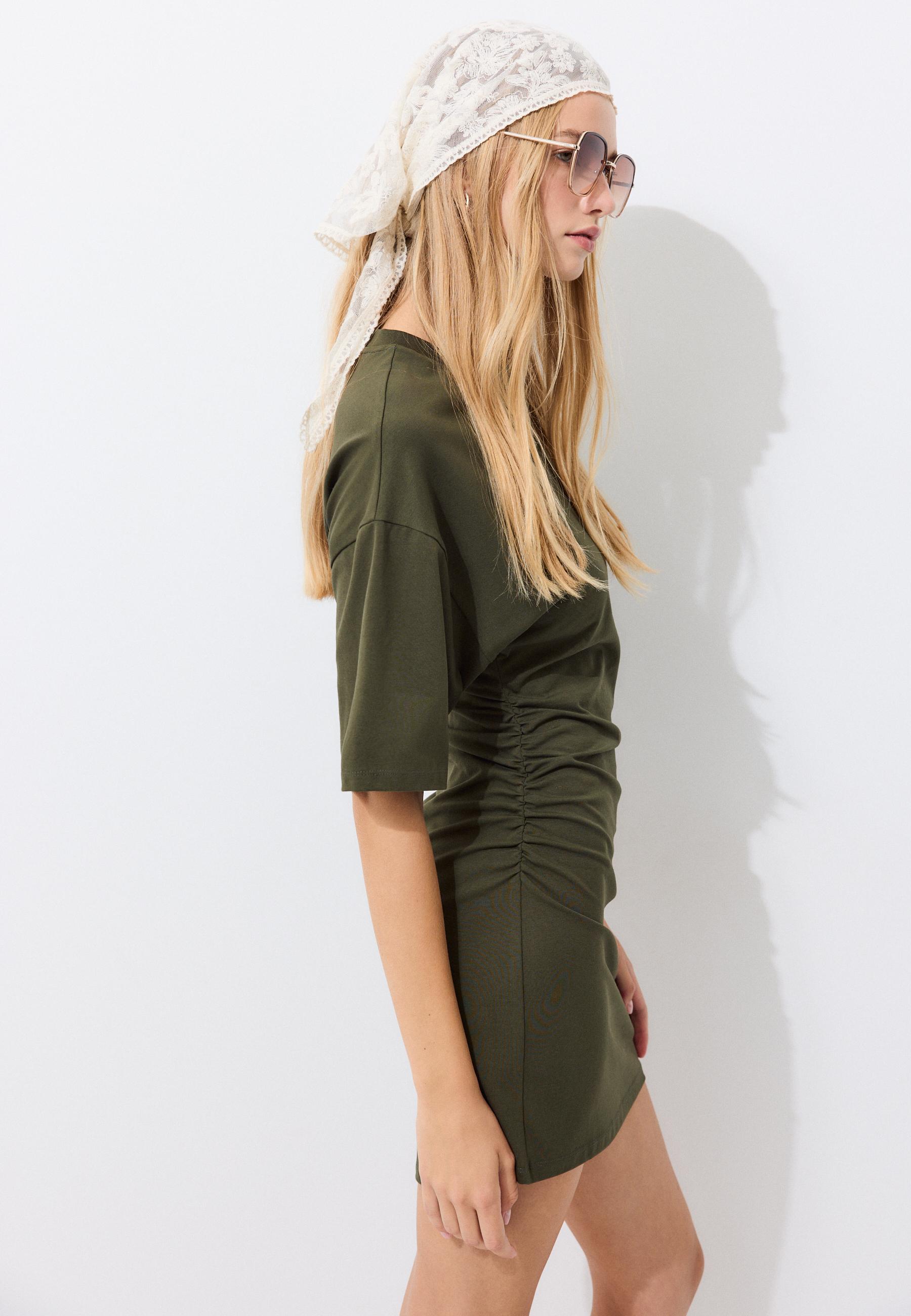 Short T-shirt dress — Khaki