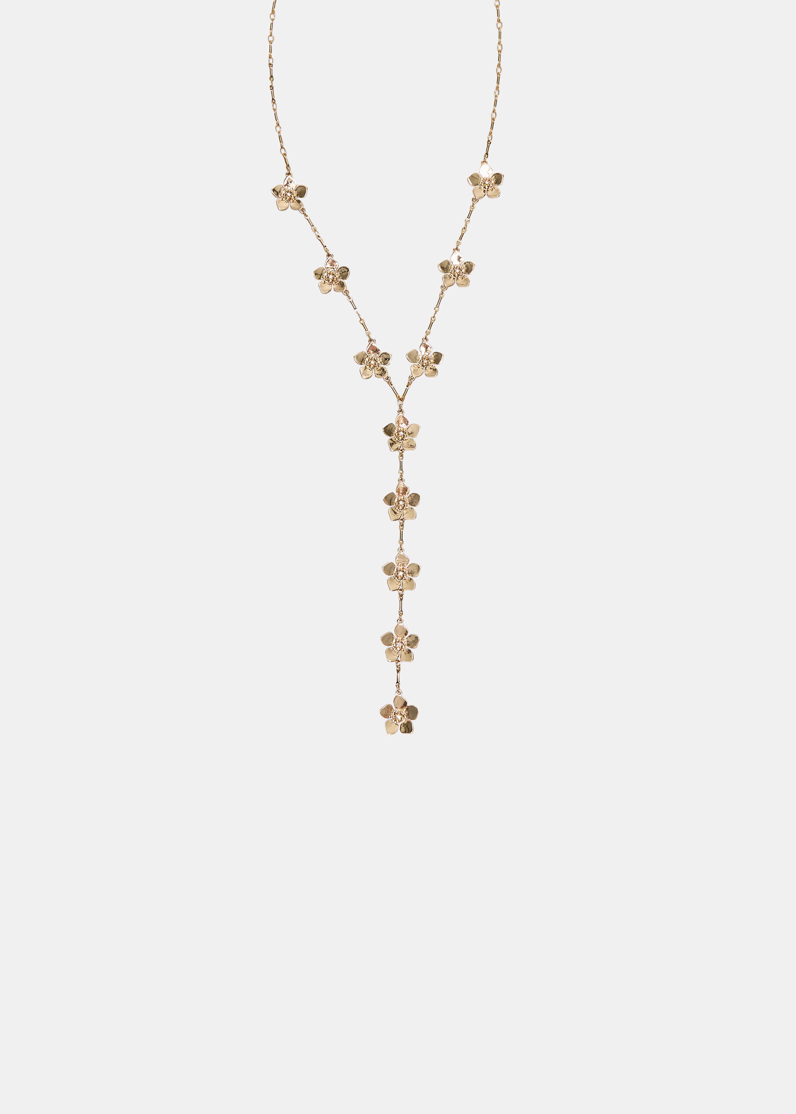 Stradivarius Mini çiçekli lariat kolye görsel 4