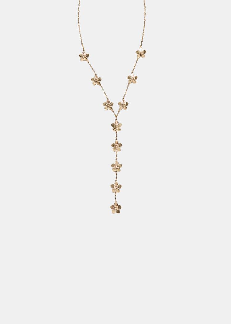 Stradivarius Kukkakuvioinen Lariat-Kaulakoru 0-300 Os
