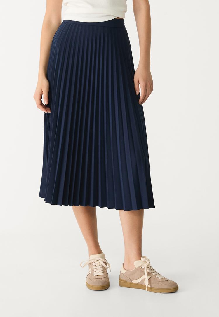 falda midi plisada
