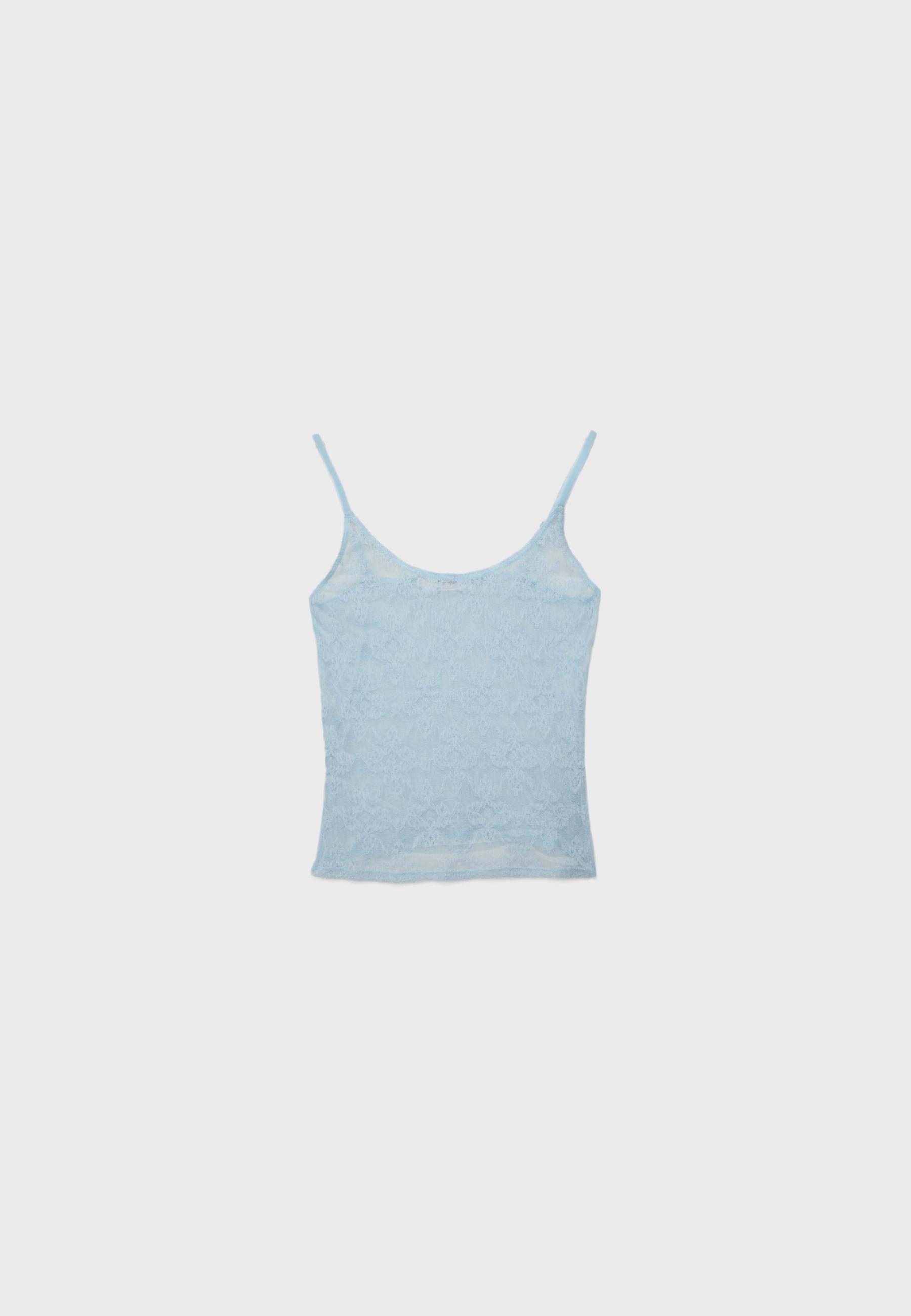 Lace strap top — Sky blue