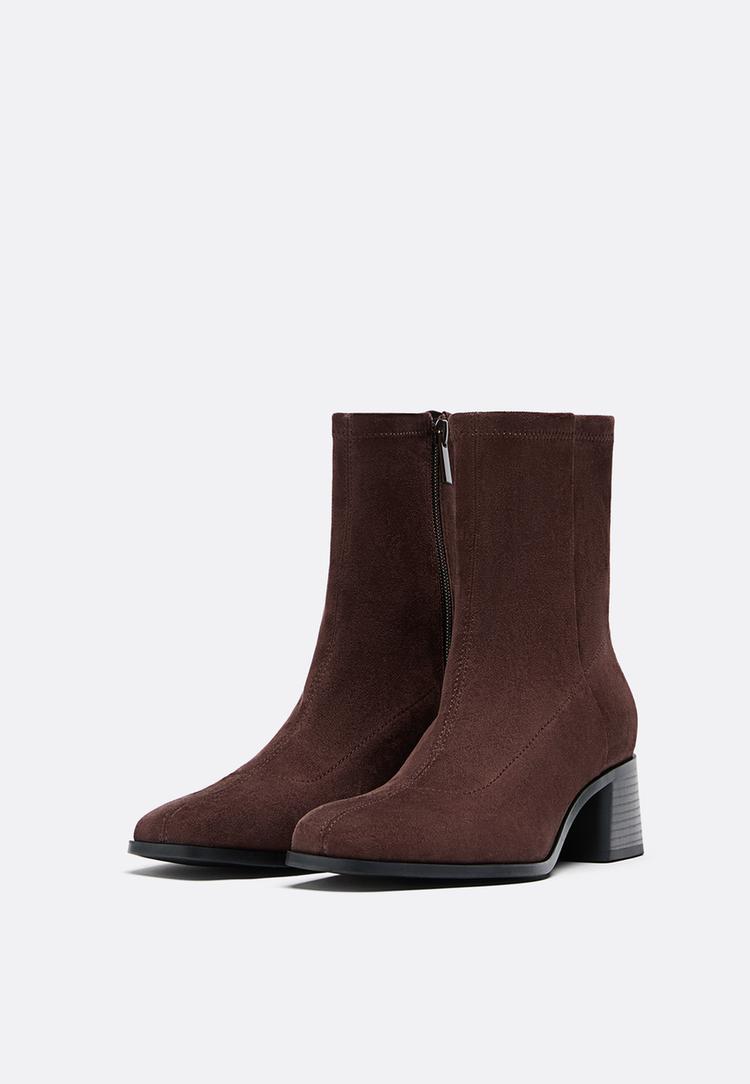 leather heeled ankle boots