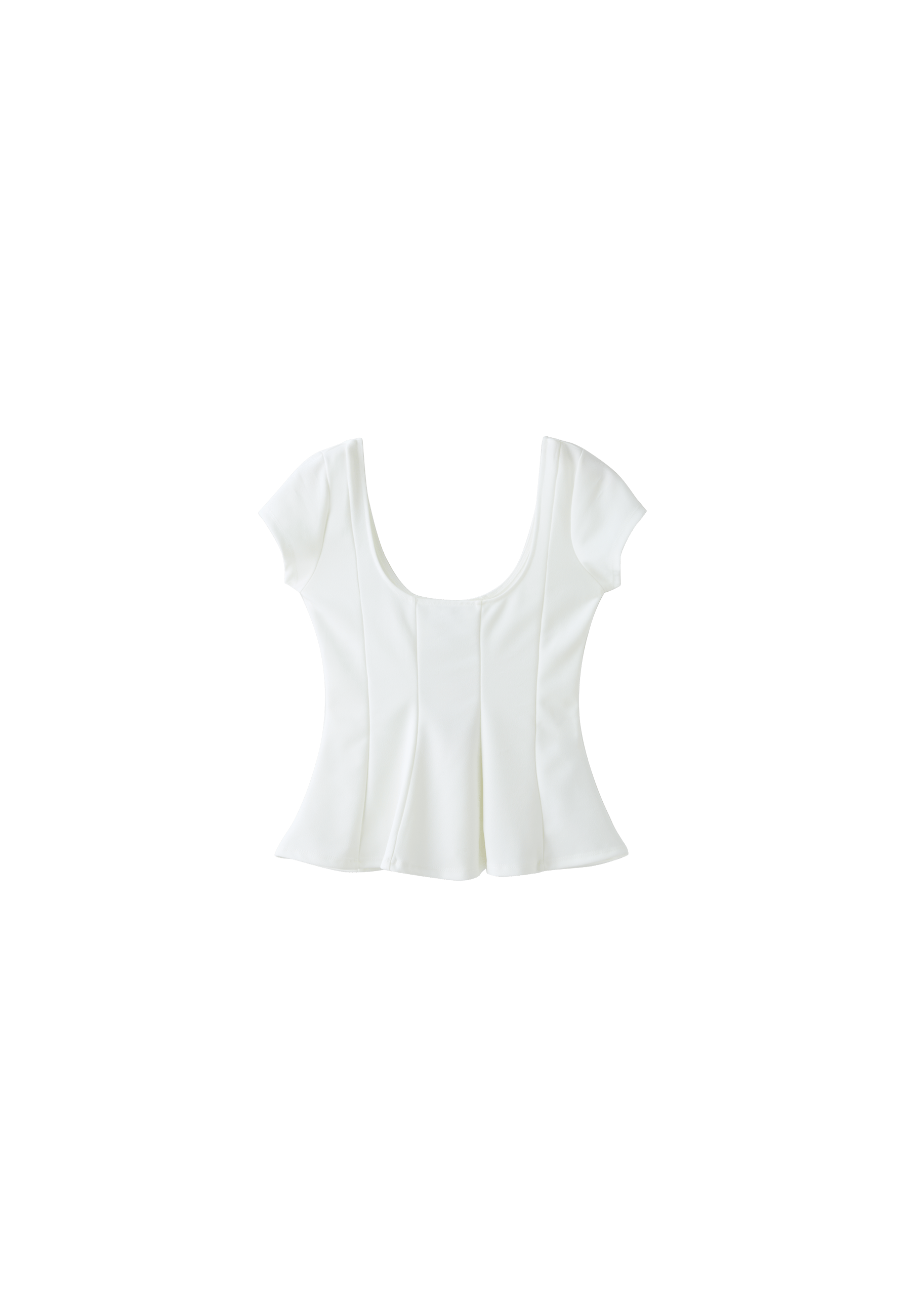 Peplum mini sleeve top — Ecru