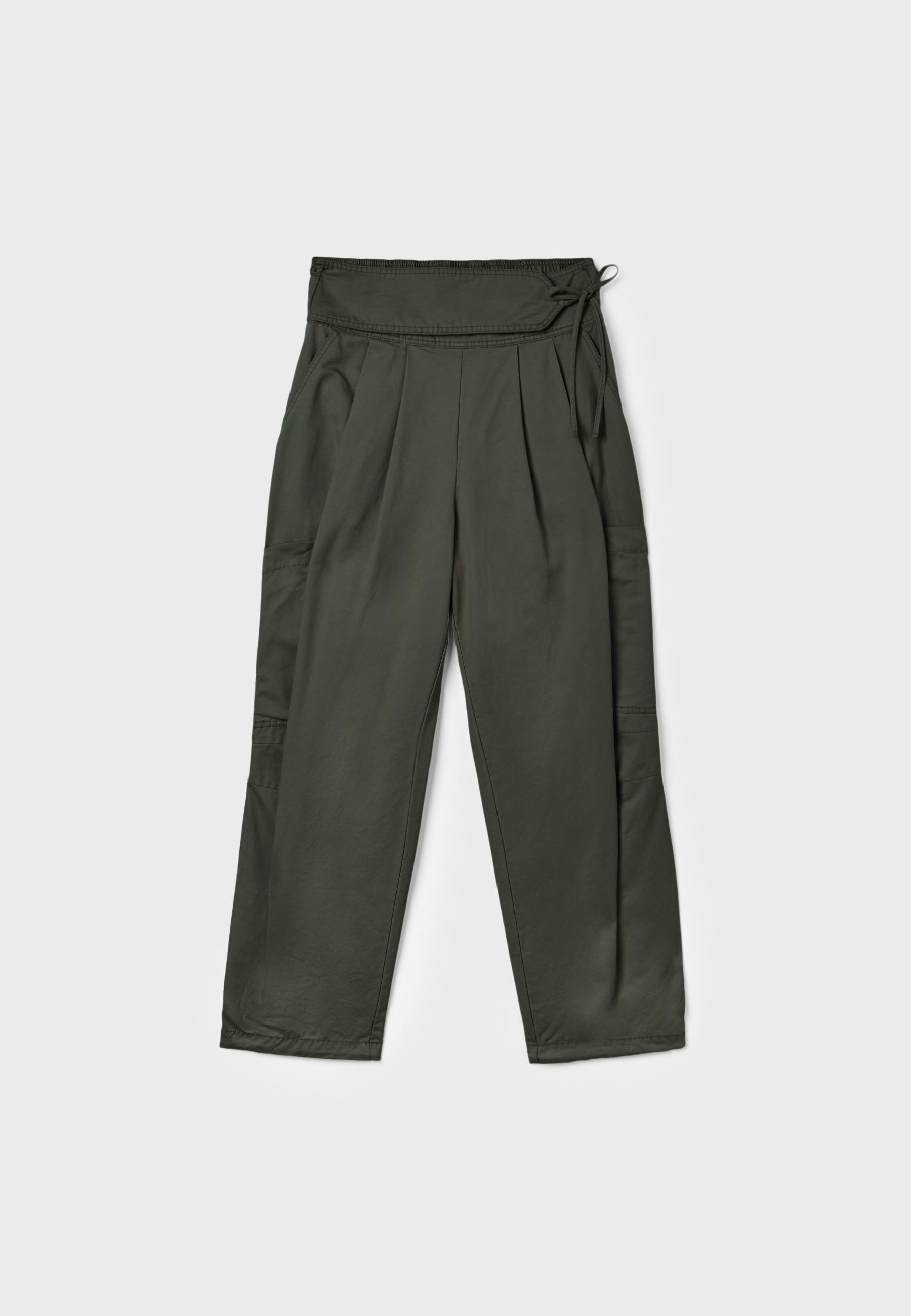 Voluminous cargo trousers with tie detail waist — 0-526