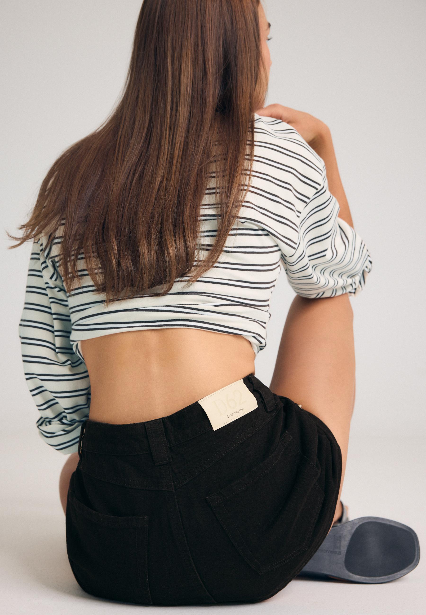 D62 denim skort — Black