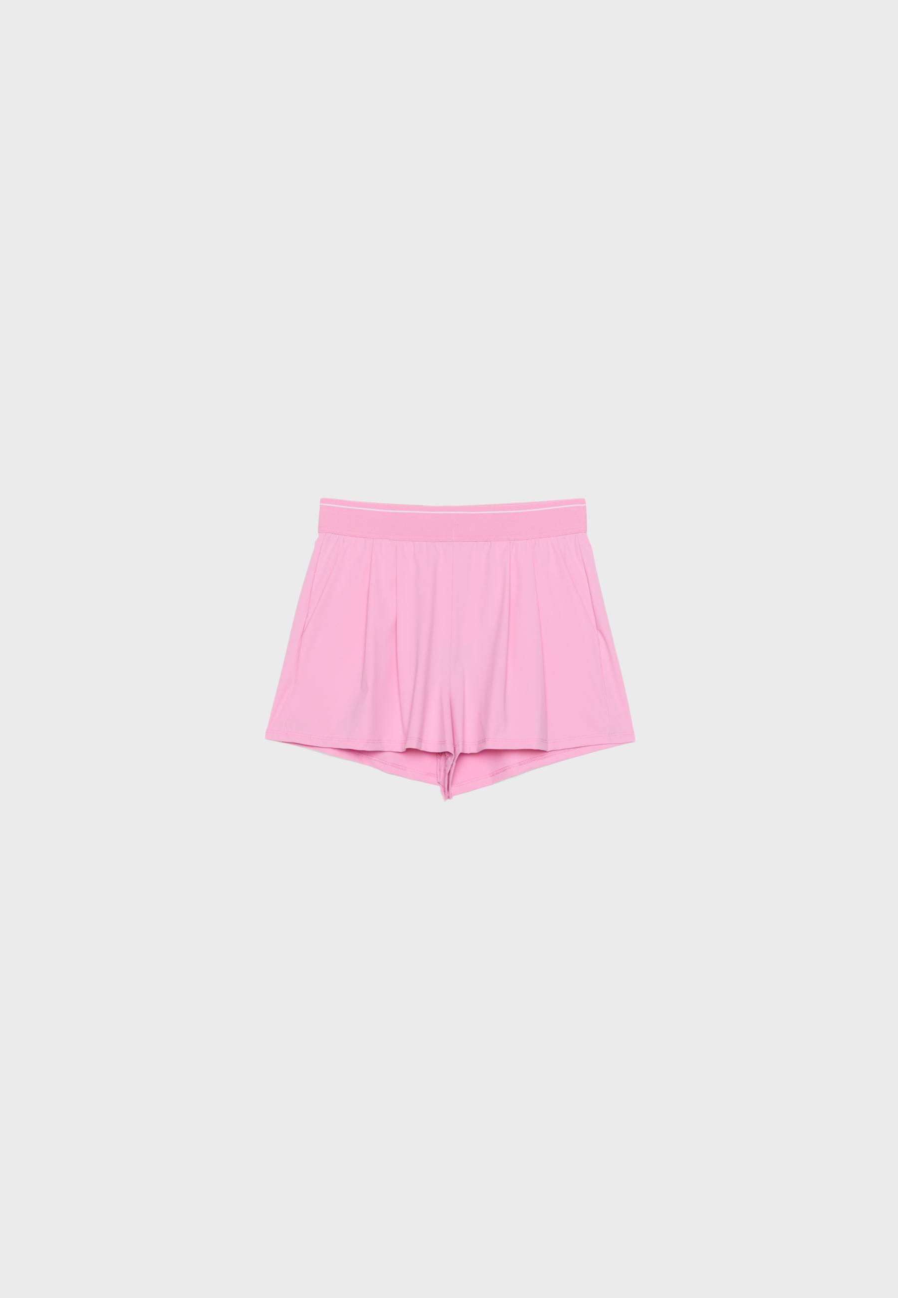 Smart shorts with elasticated waistband — Bubblegum pink