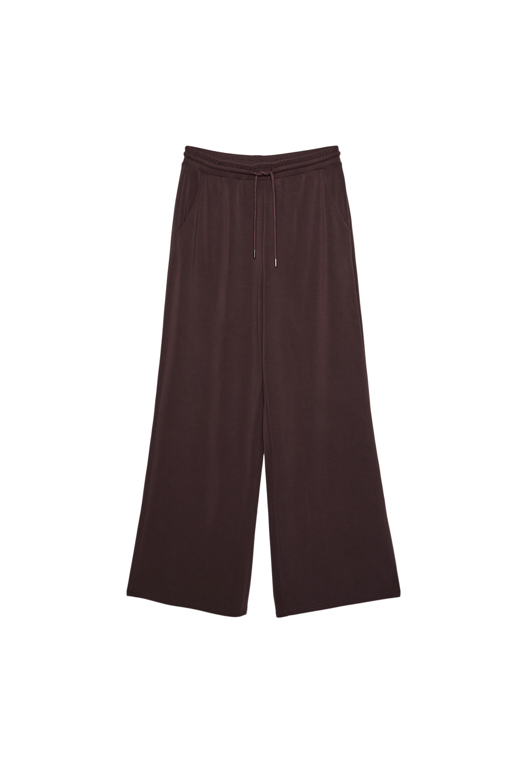 Soft-touch palazzo joggers — Brown